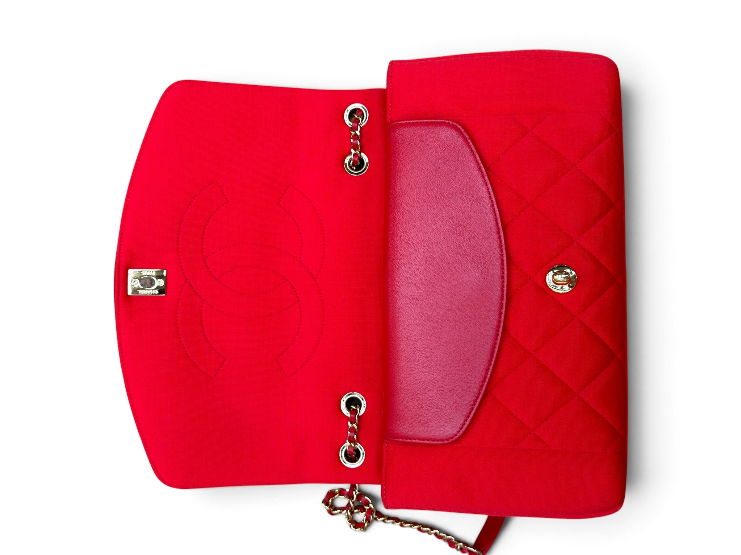 Chanel - Sac Diana en Jersey Rouge