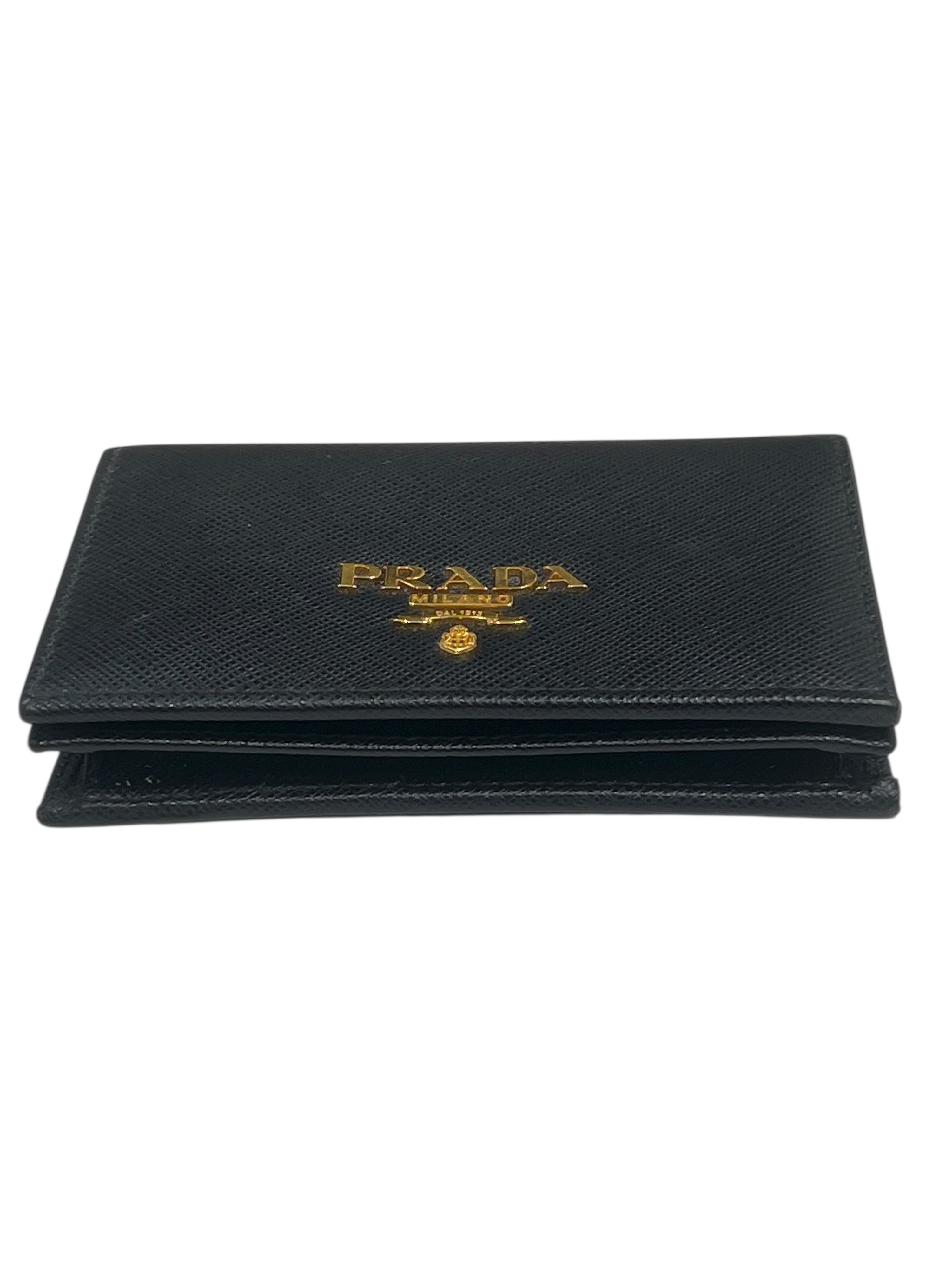 PRADA – Schwarzes Portemonnaie aus Saffiano-Leder