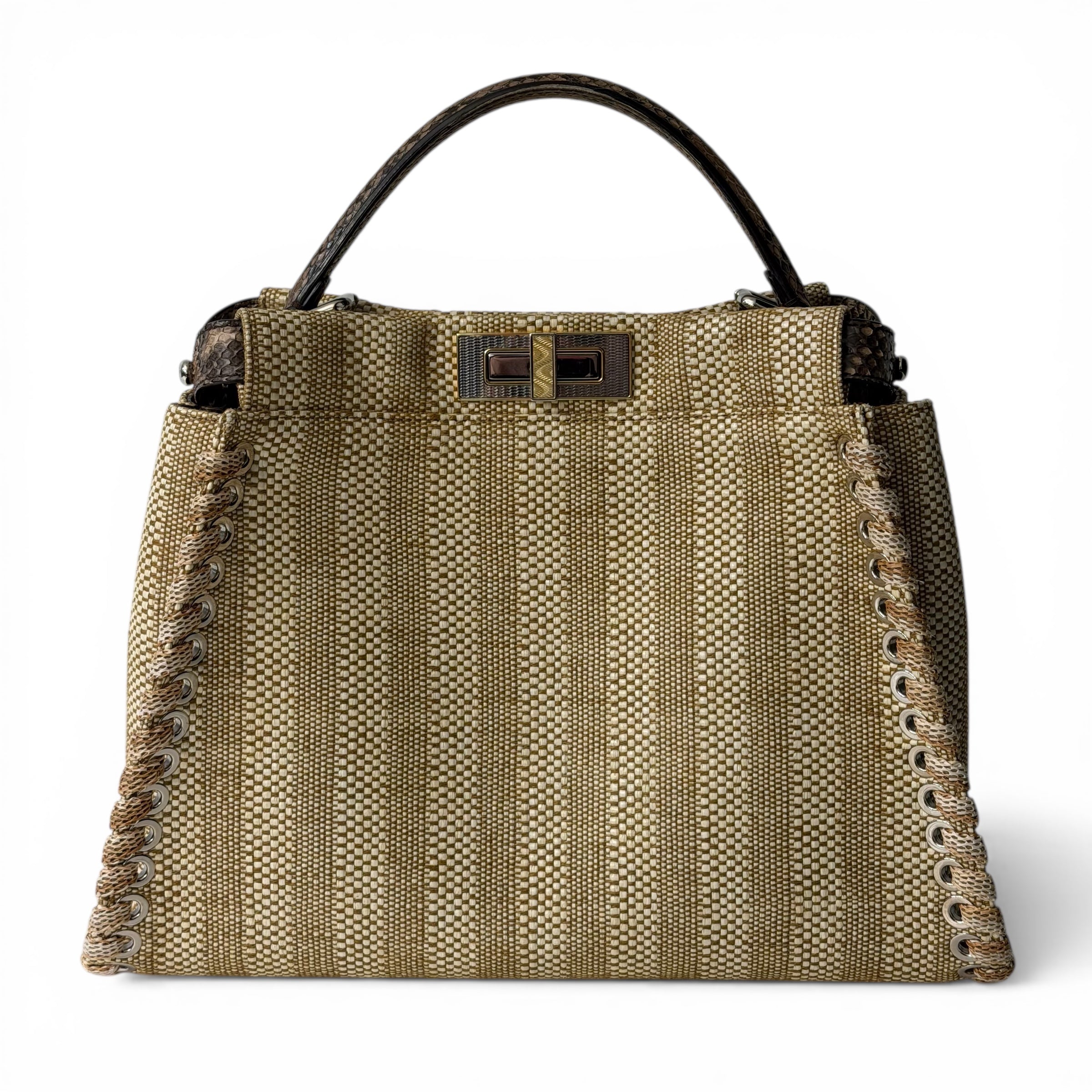Fendi Sac Peekaboo Raphia et Python | Les Folies d’Eugénie