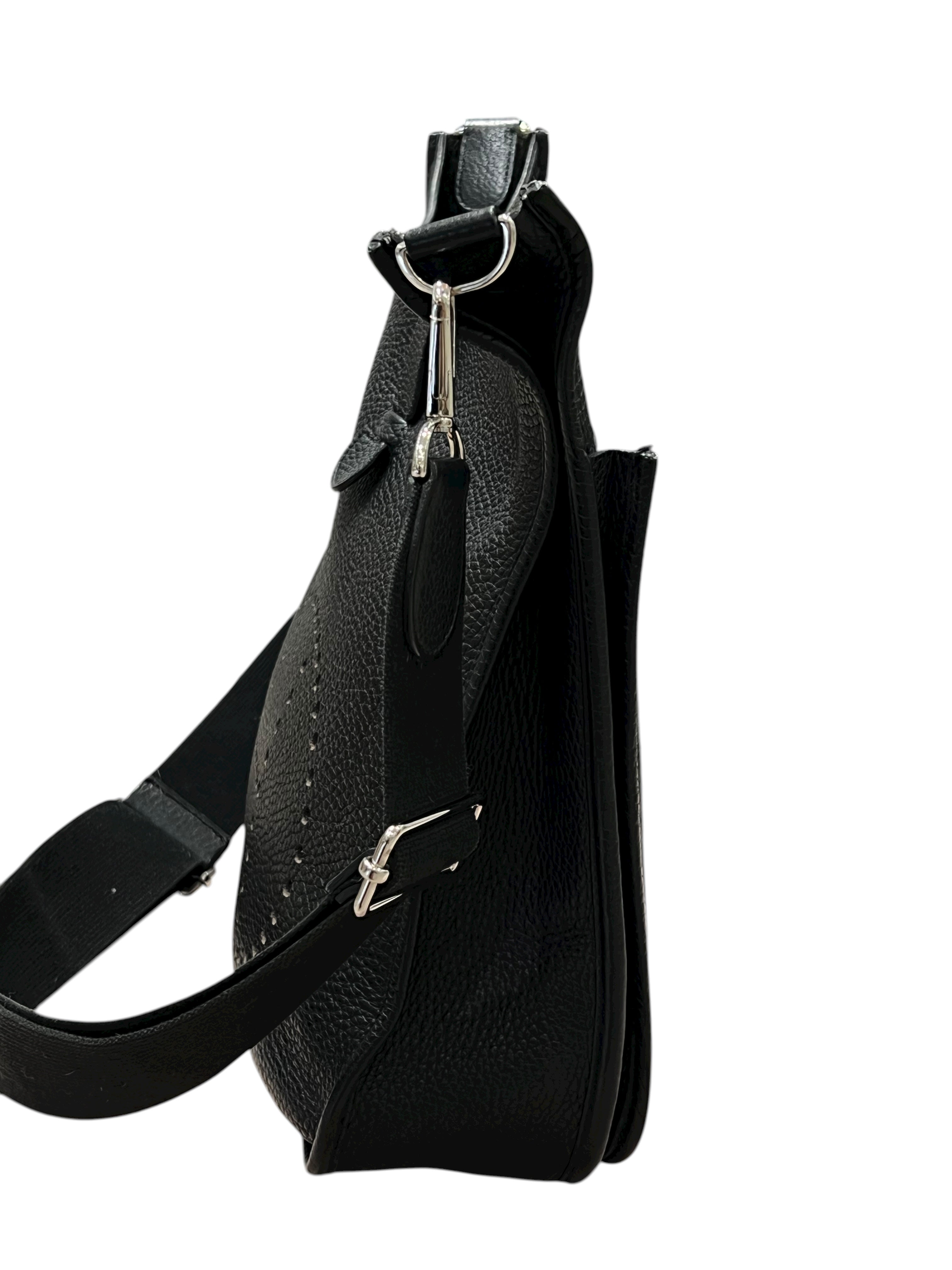 Hermès - sac Evelyne PM 29cm cuir clémence noir