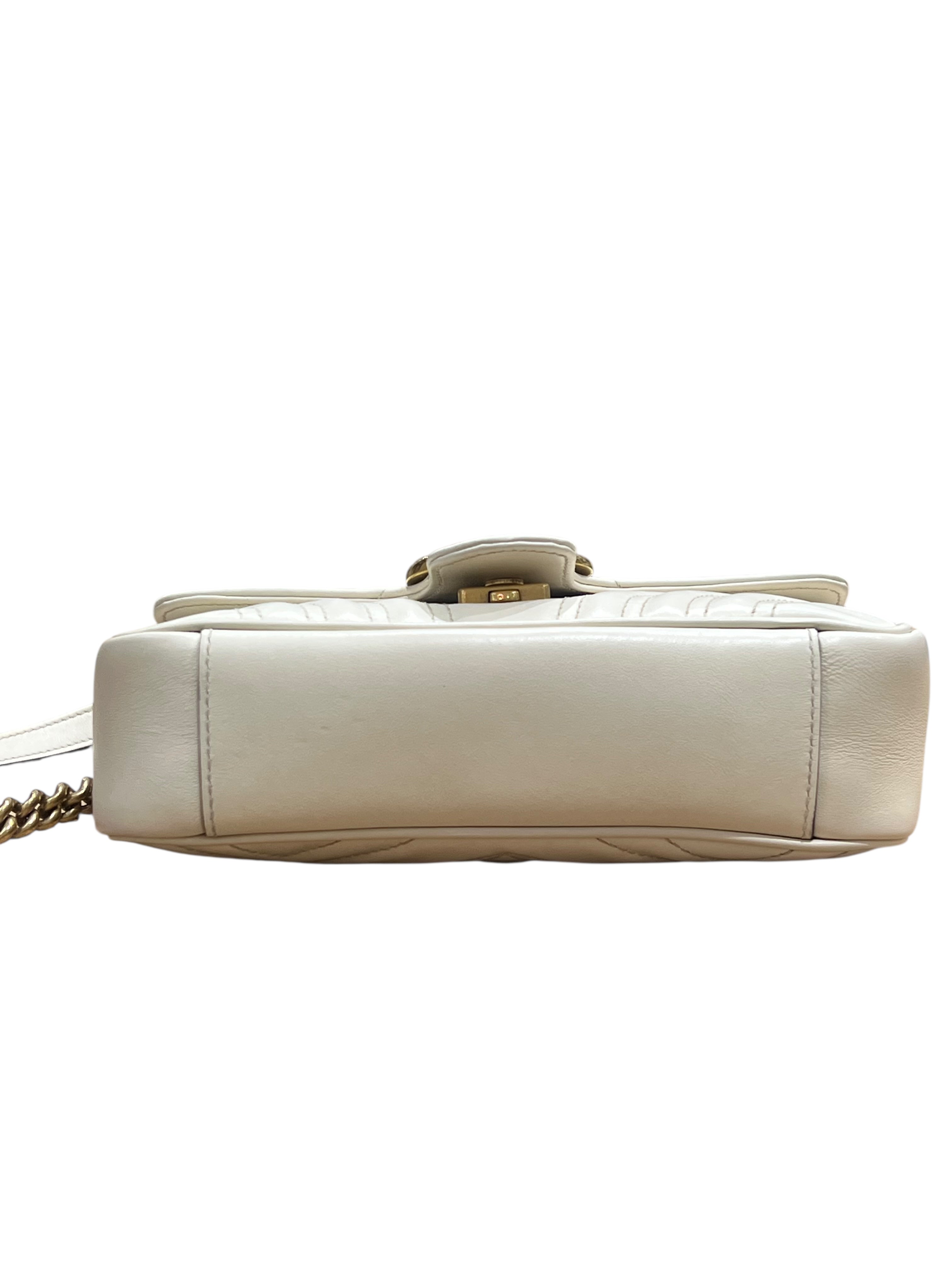 Gucci - Sac Marmont PM en cuir lisse écru