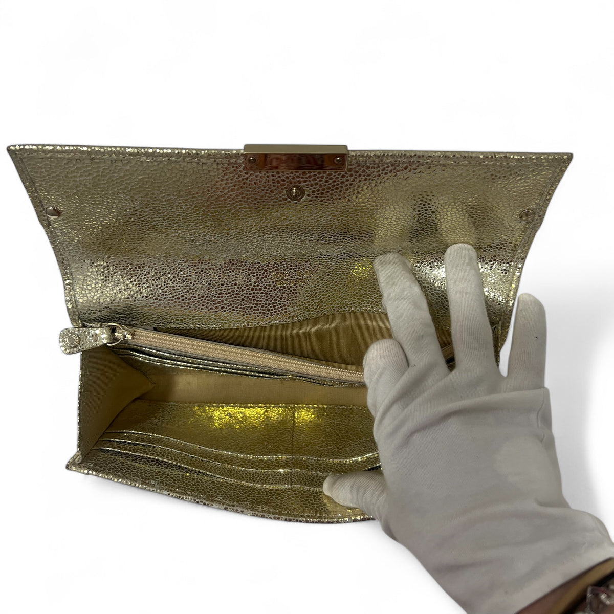 Jimmy Choo - Goldene Pailletten-Handtasche