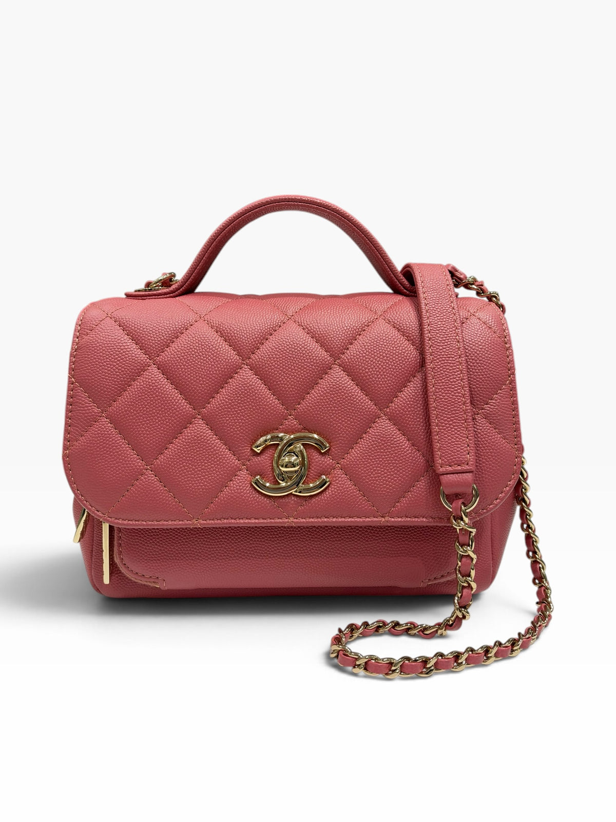 Chanel - Sac Business Affinity rose cuir caviar