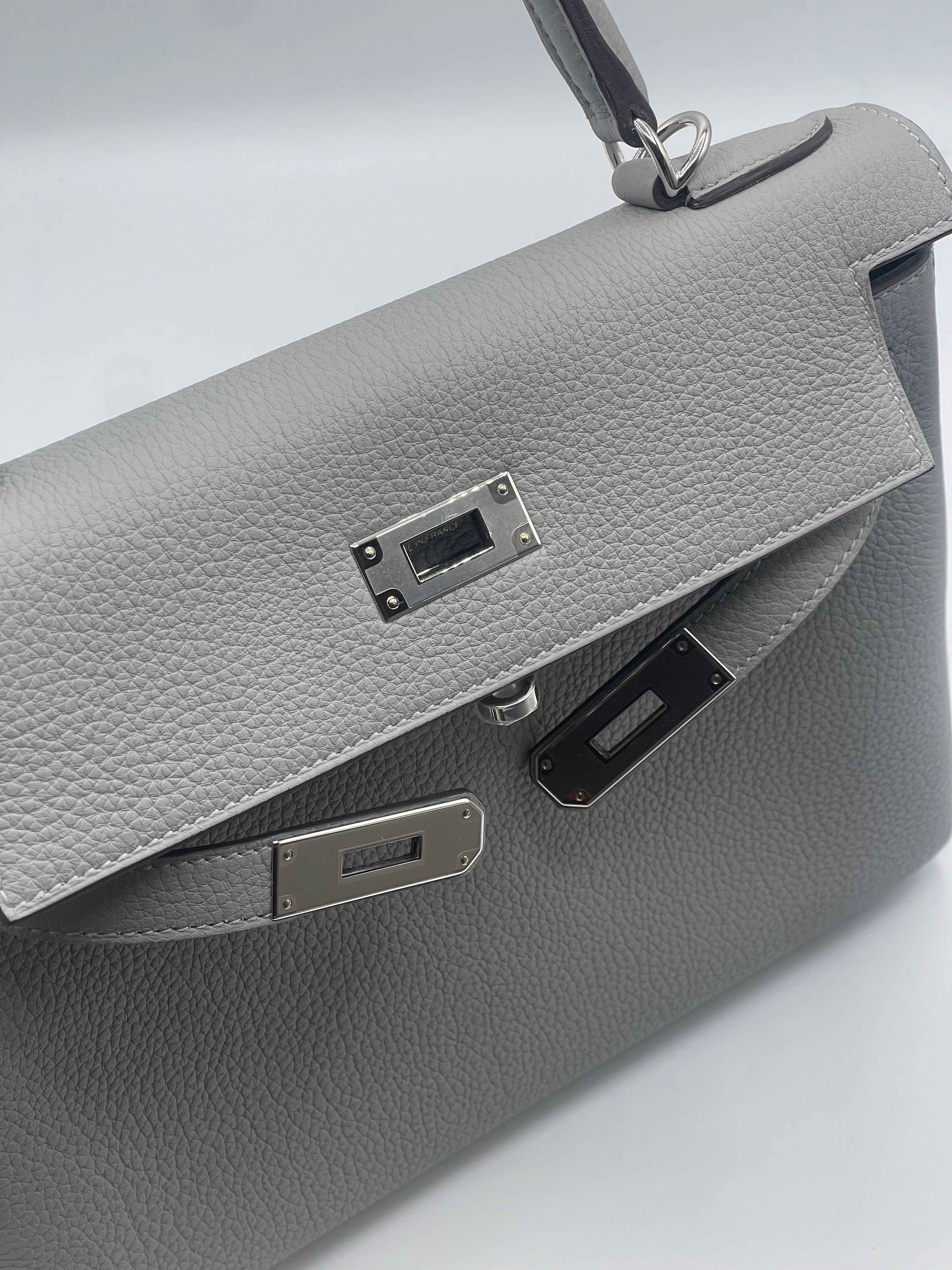 Hermès - Borsa Kelly 28 Grigio Gabbiano