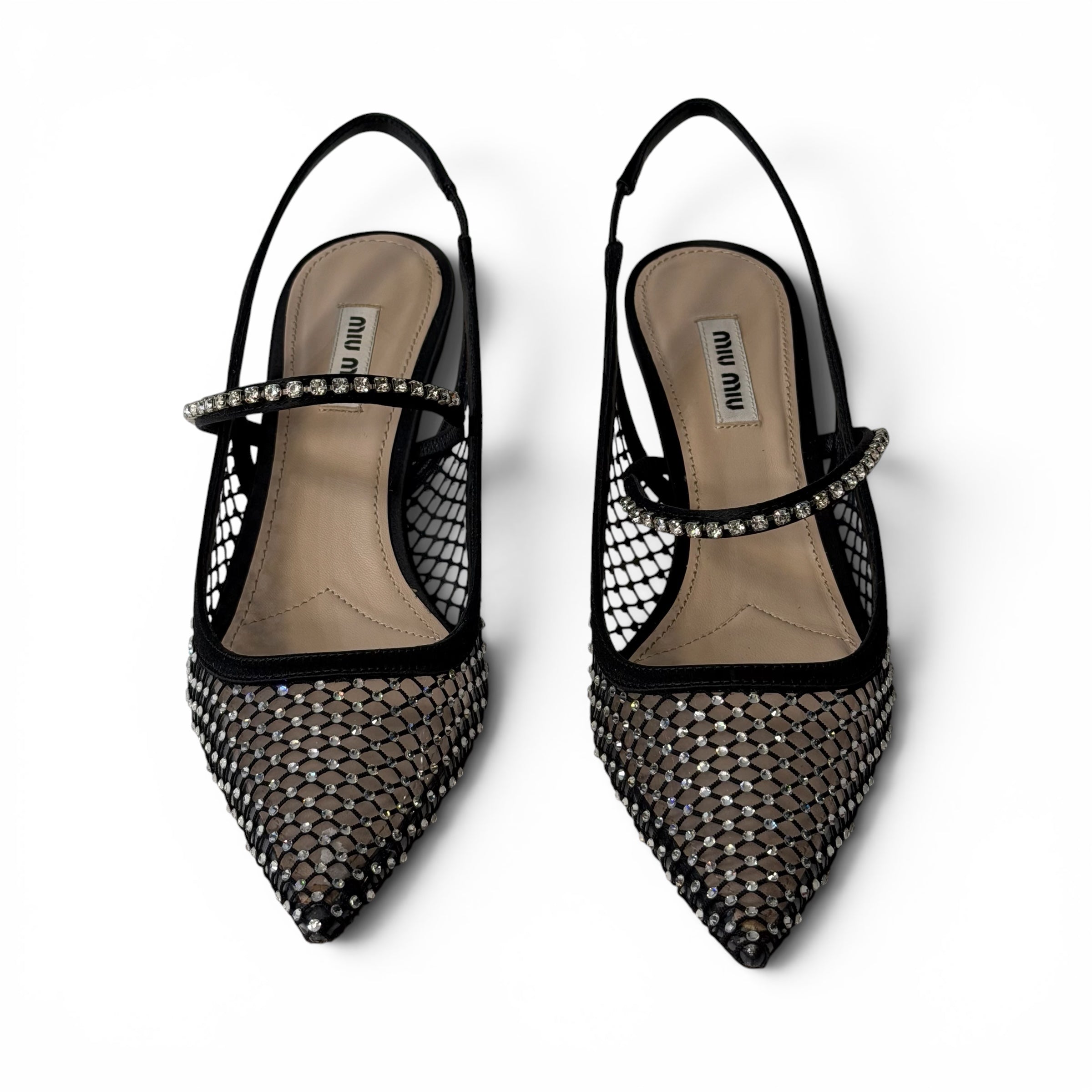 Miu Miu - Slingback à strass T.37