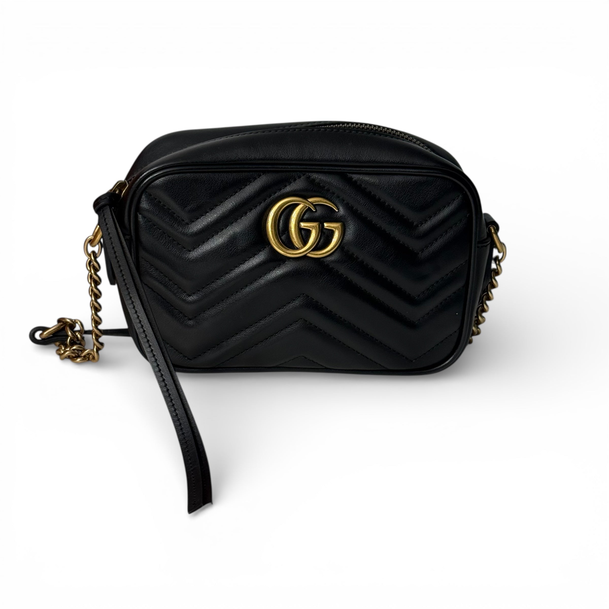 Gucci - Kleine Marmont-Tasche schwarz