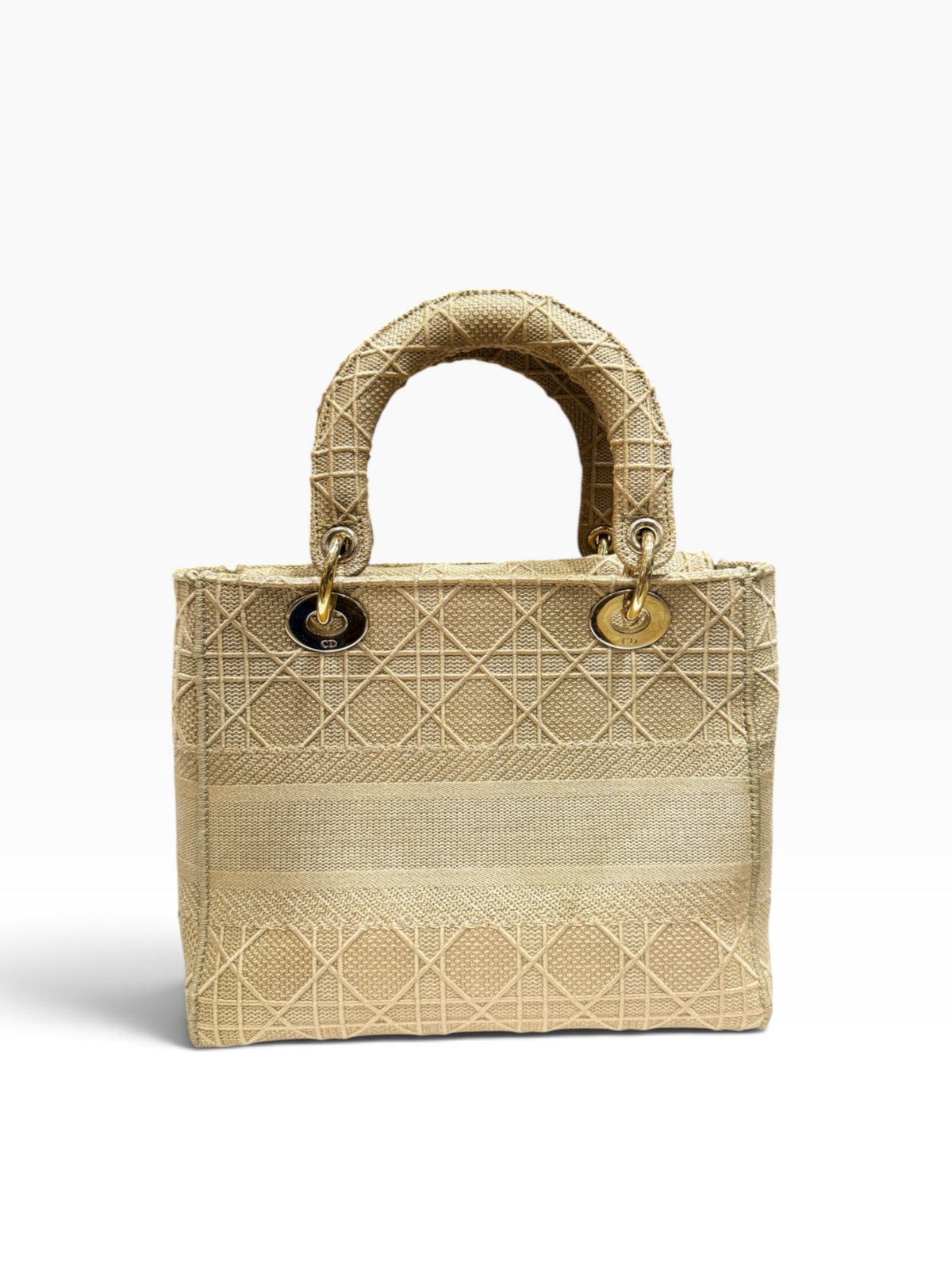 Christian Dior - Sac D-Lite MM toile cannage beige