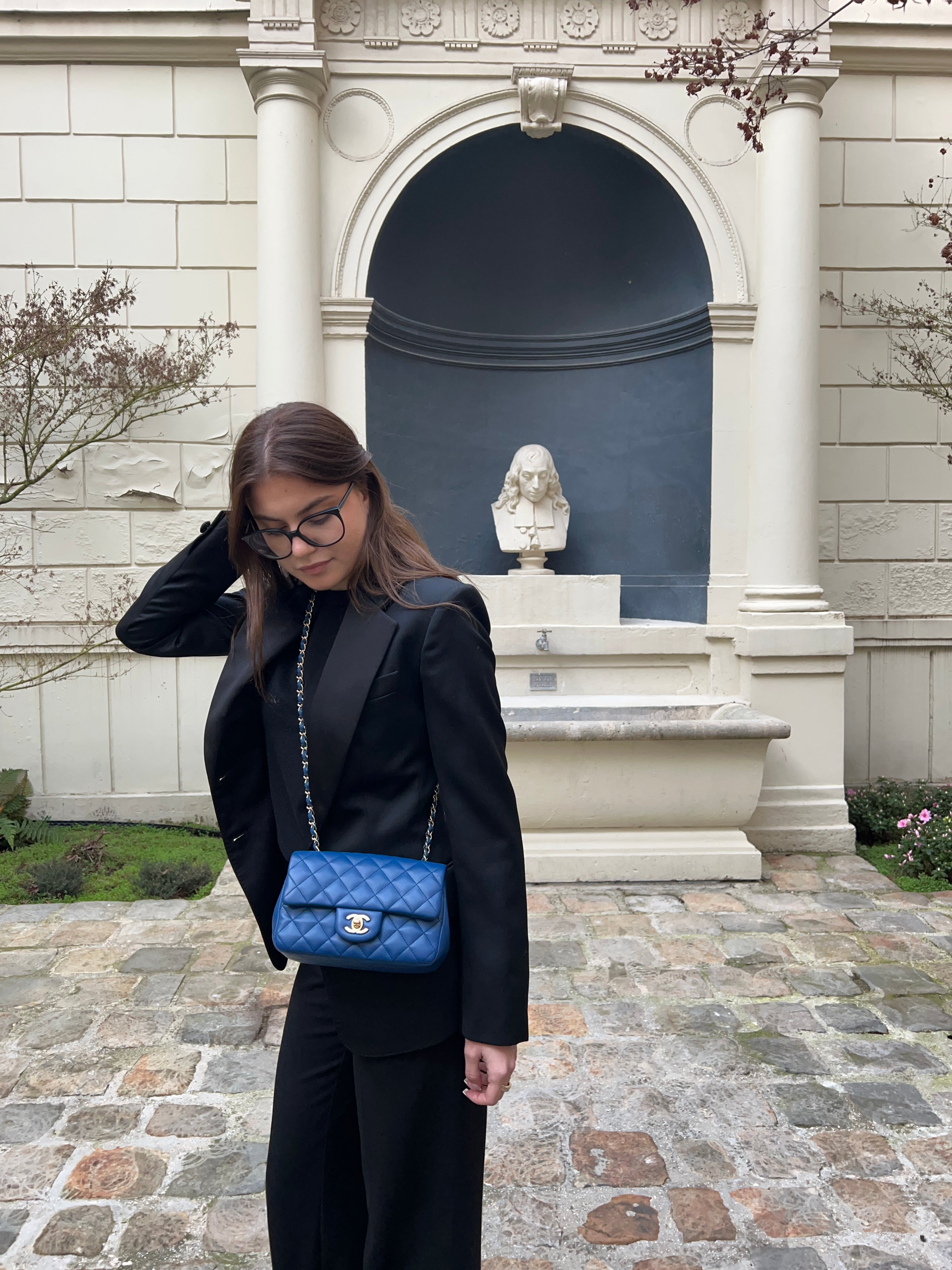 Chanel - Klassische kleine rechteckige Tasche blau