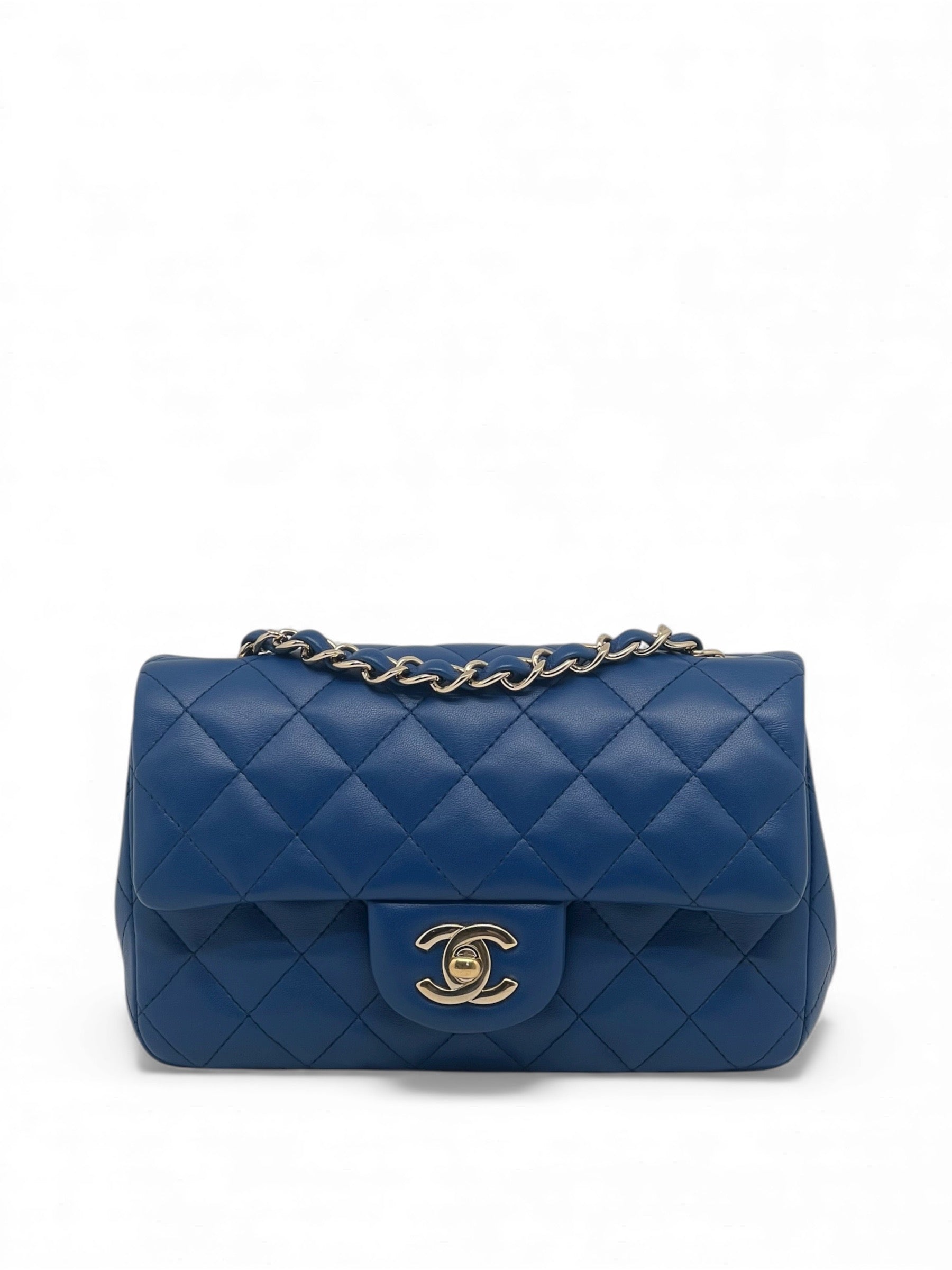 Chanel - Klassische kleine rechteckige Tasche blau