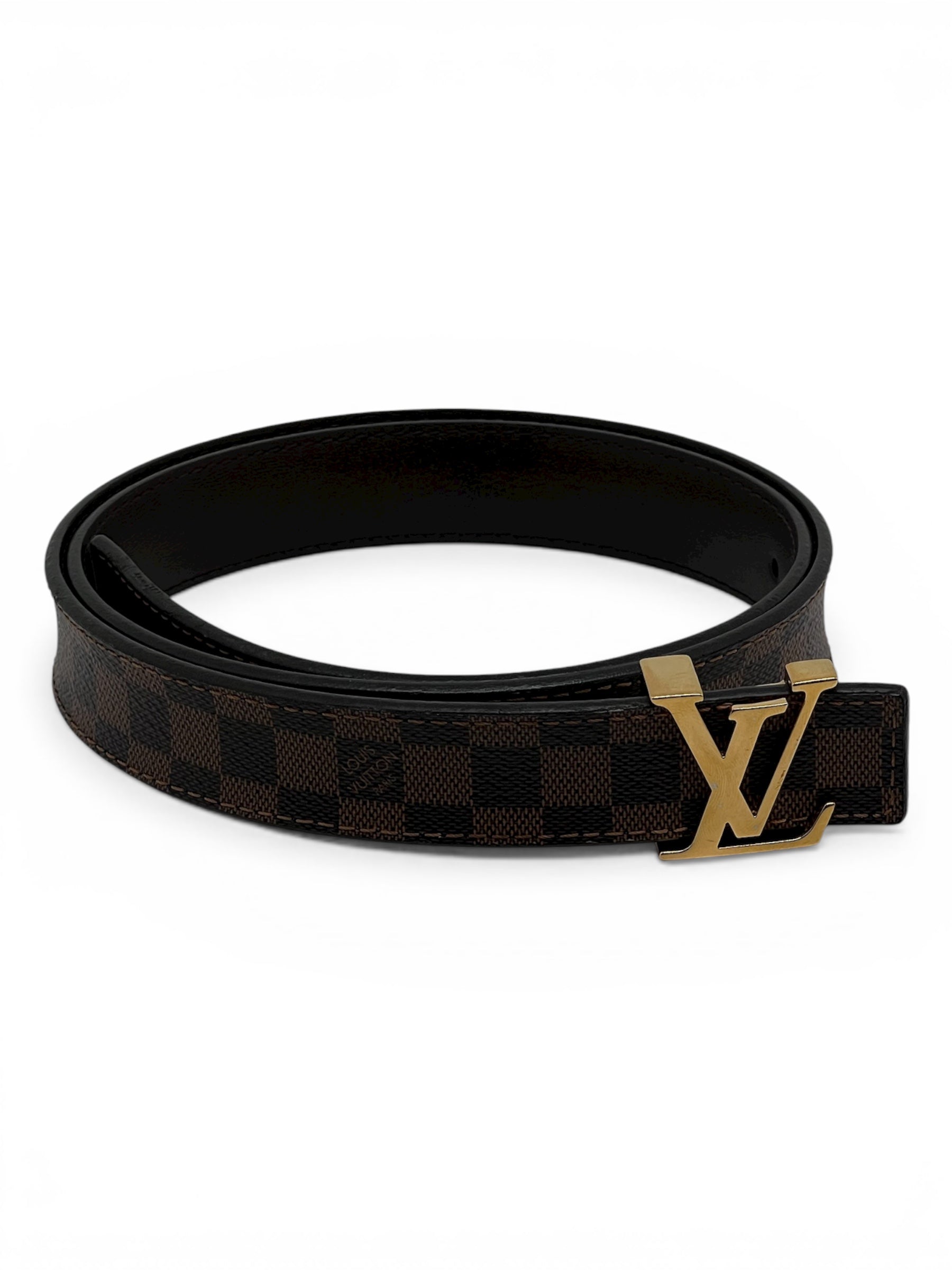 Louis Vuitton Ceinture Marron En Toile Damier Ébène T80 | Les Folies d’Eugénie
