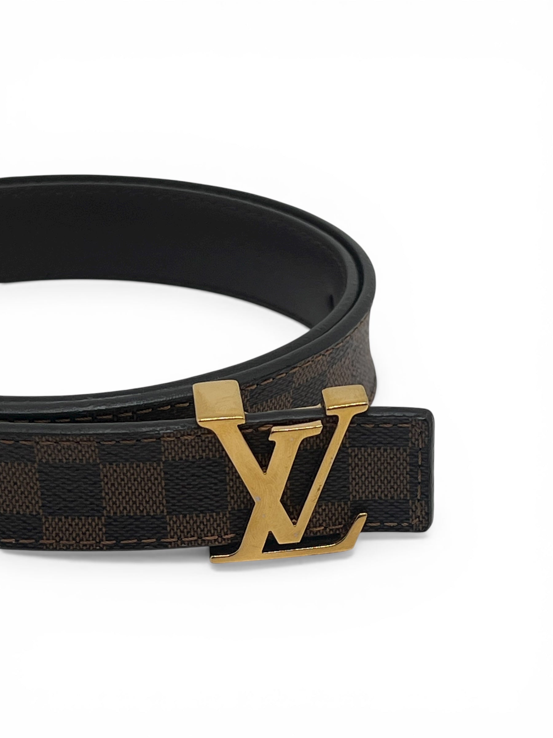 Louis Vuitton Ceinture Marron En Toile Damier Ébène T80 | Les Folies d’Eugénie