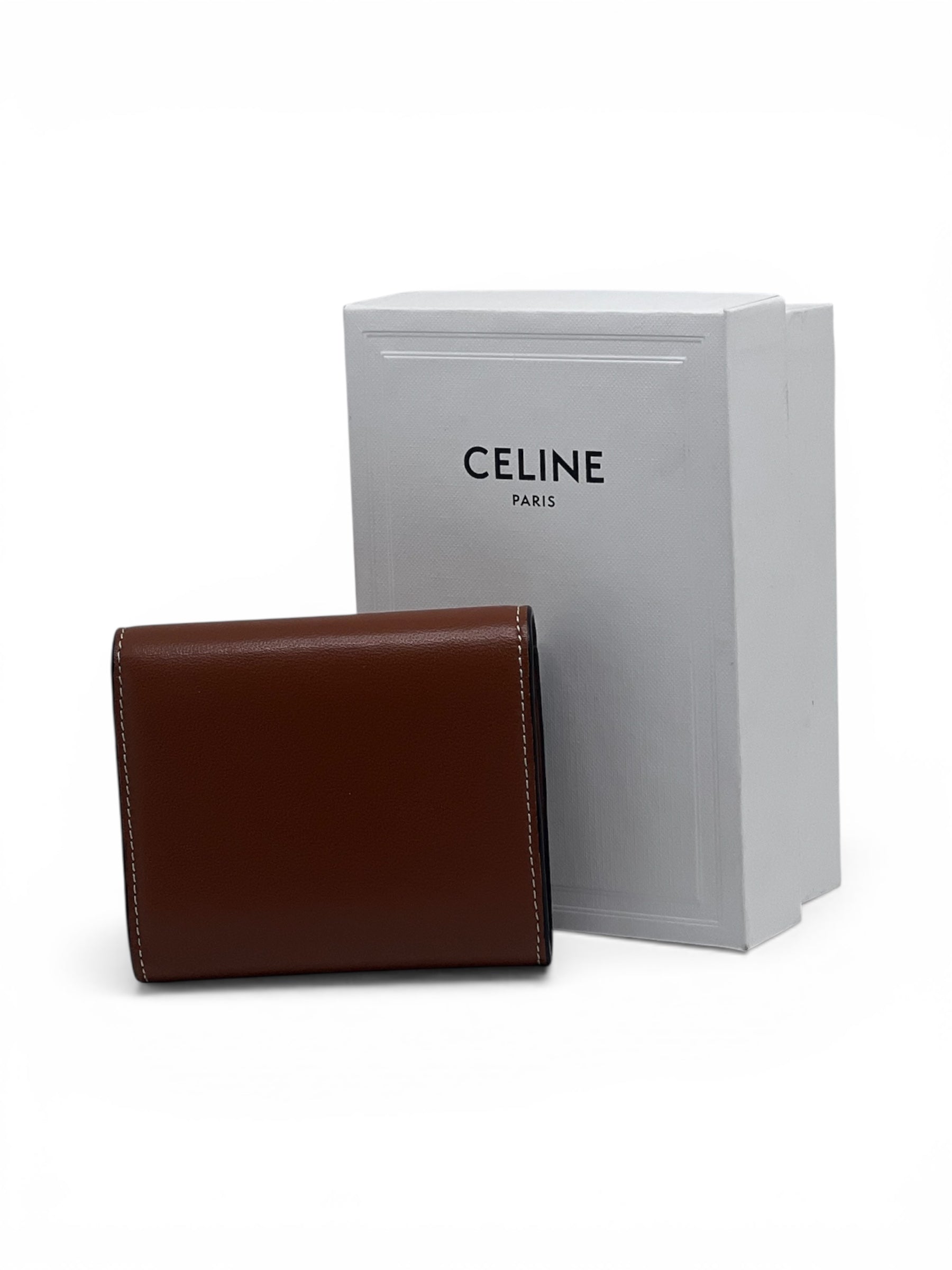 Céline Petit Portefeuille Triomphe Agneau Lisse Satiné | Les Folies d’Eugénie