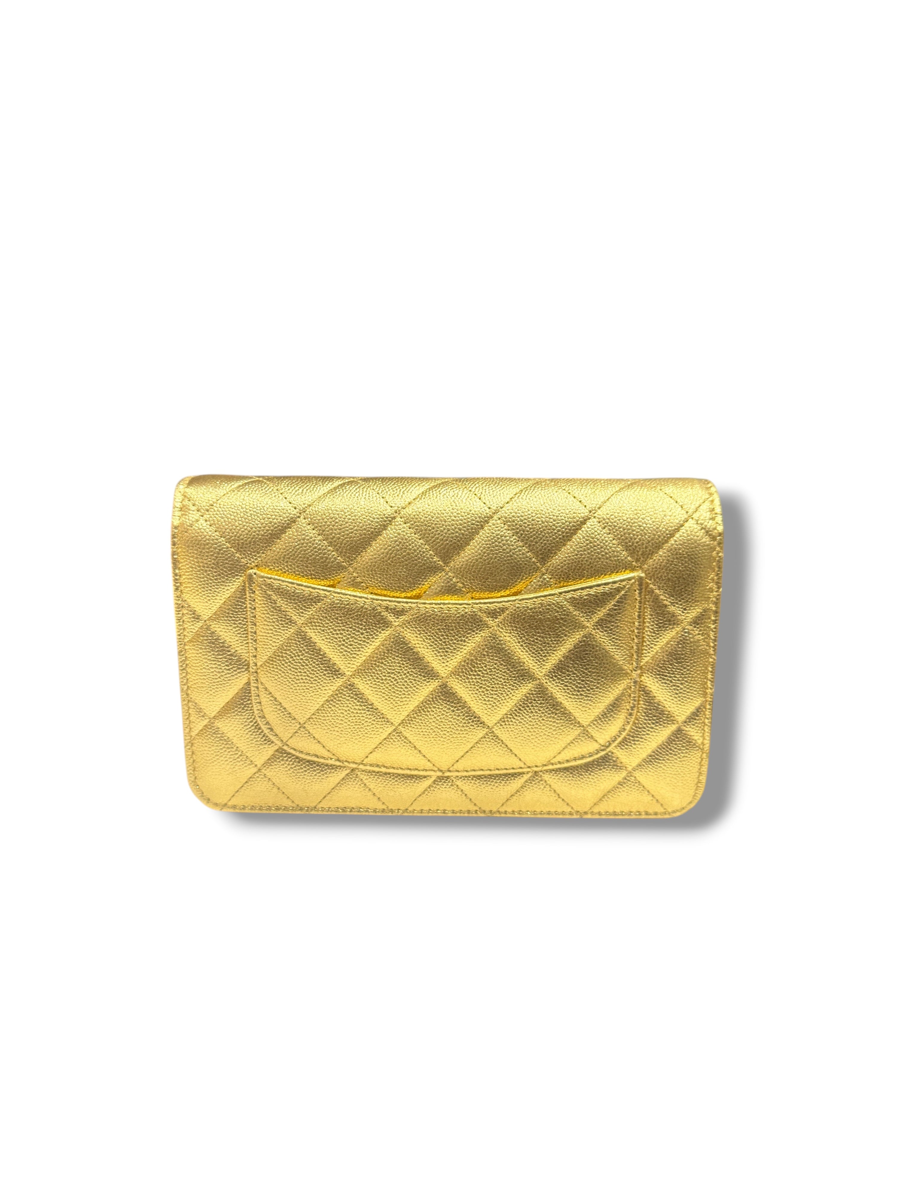 Chanel – Wallet-on-Chain-Tasche, limitierte goldfarbene Edition (WOC)