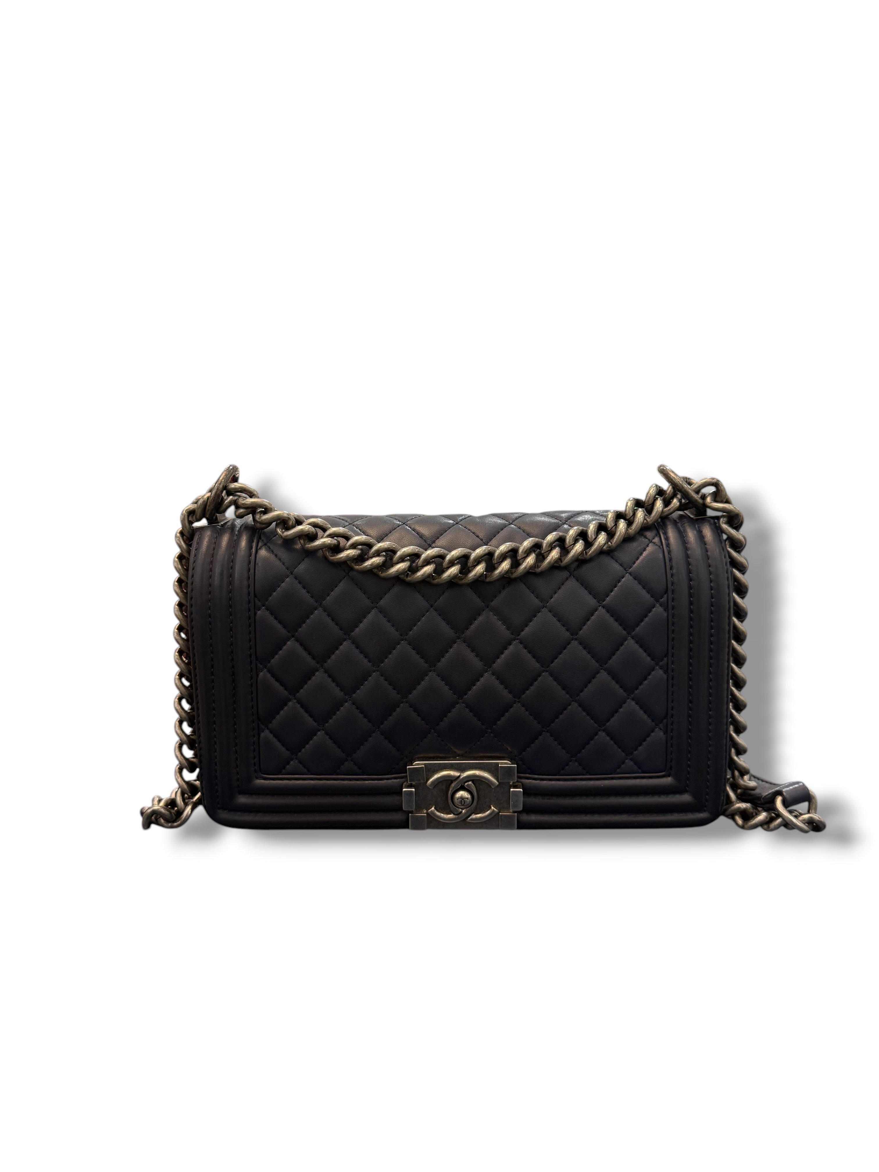 Chanel - Sac Classique Boy bleu marine