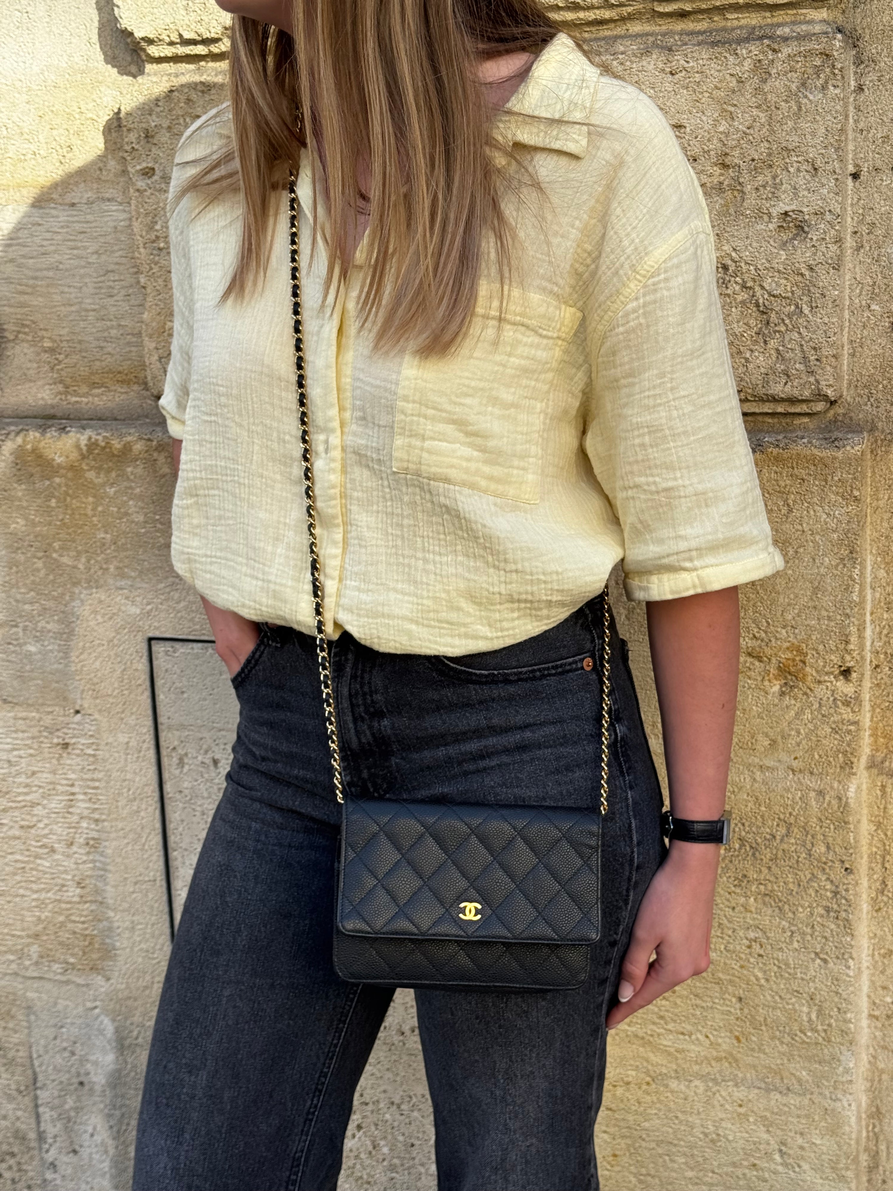 Chanel Sac Wallet On Chain Caviar | Les Folies d’Eugénie