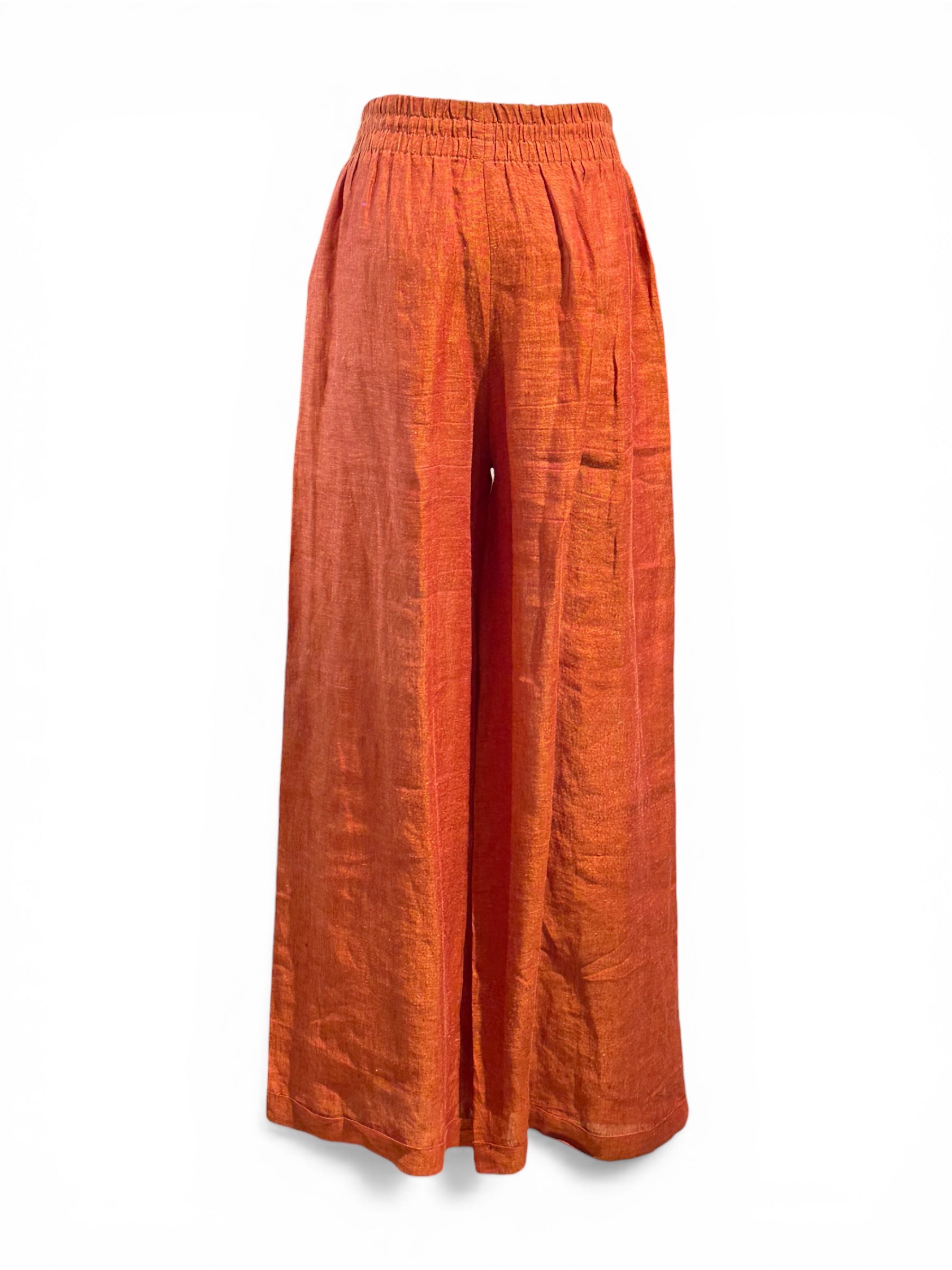 Saint Laurent Pantalon en Lin Terracota T38 | Les Folies d’Eugénie