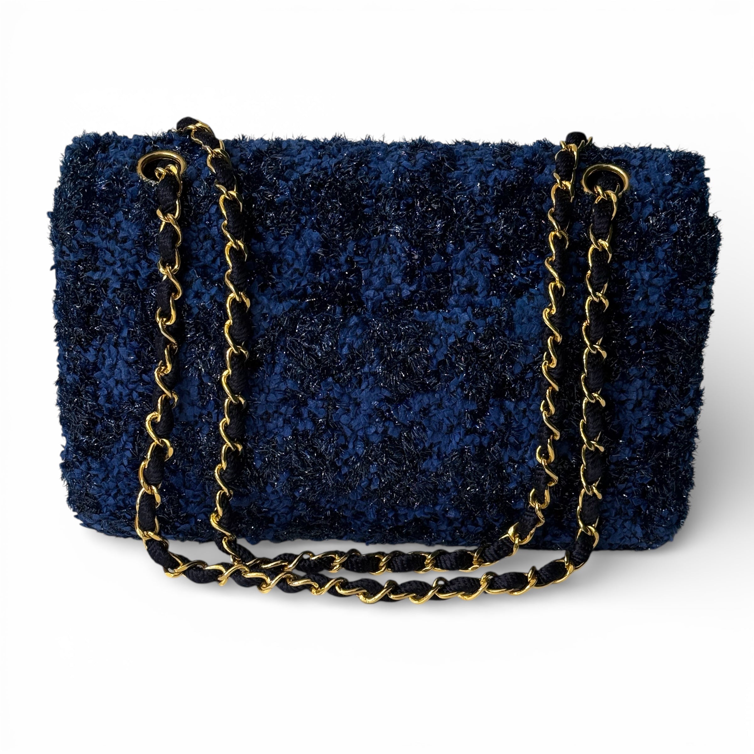 Chanel - Sac bleu scintillant en tweed