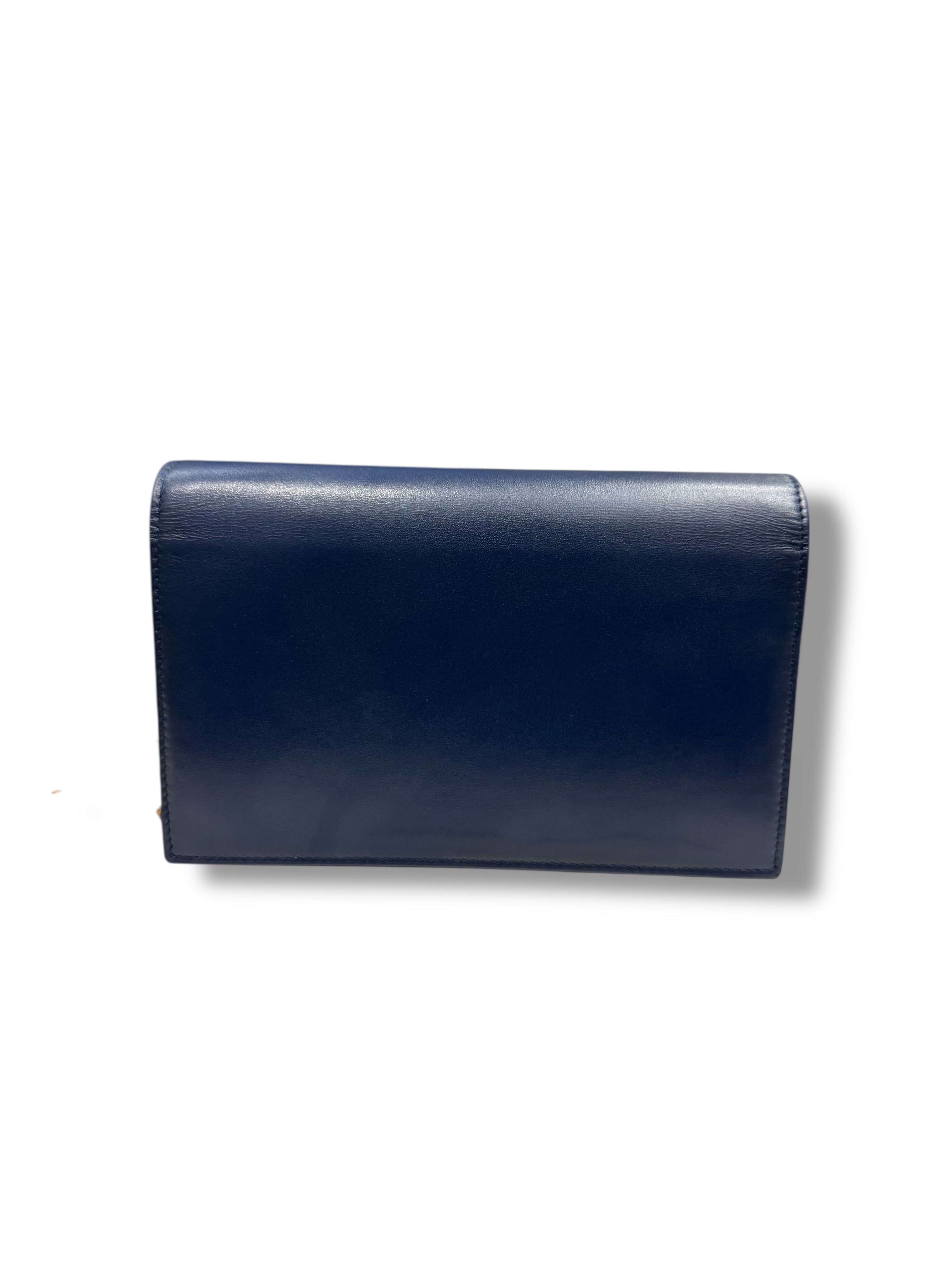 Saint Laurent - Sac Wallet on chain Kate Bleu navy