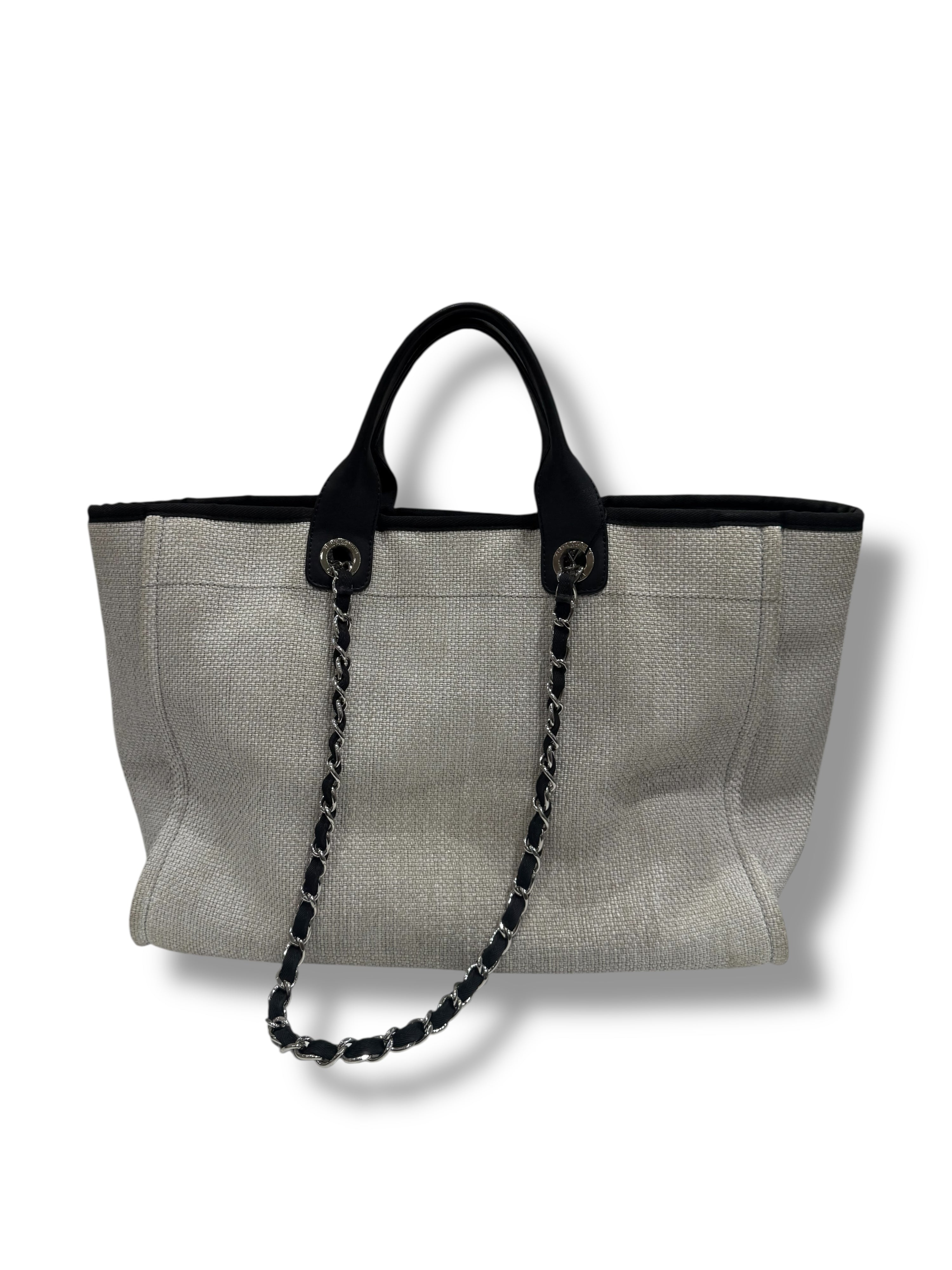 Chanel - Tragetasche Deauville Grau und Schwarz