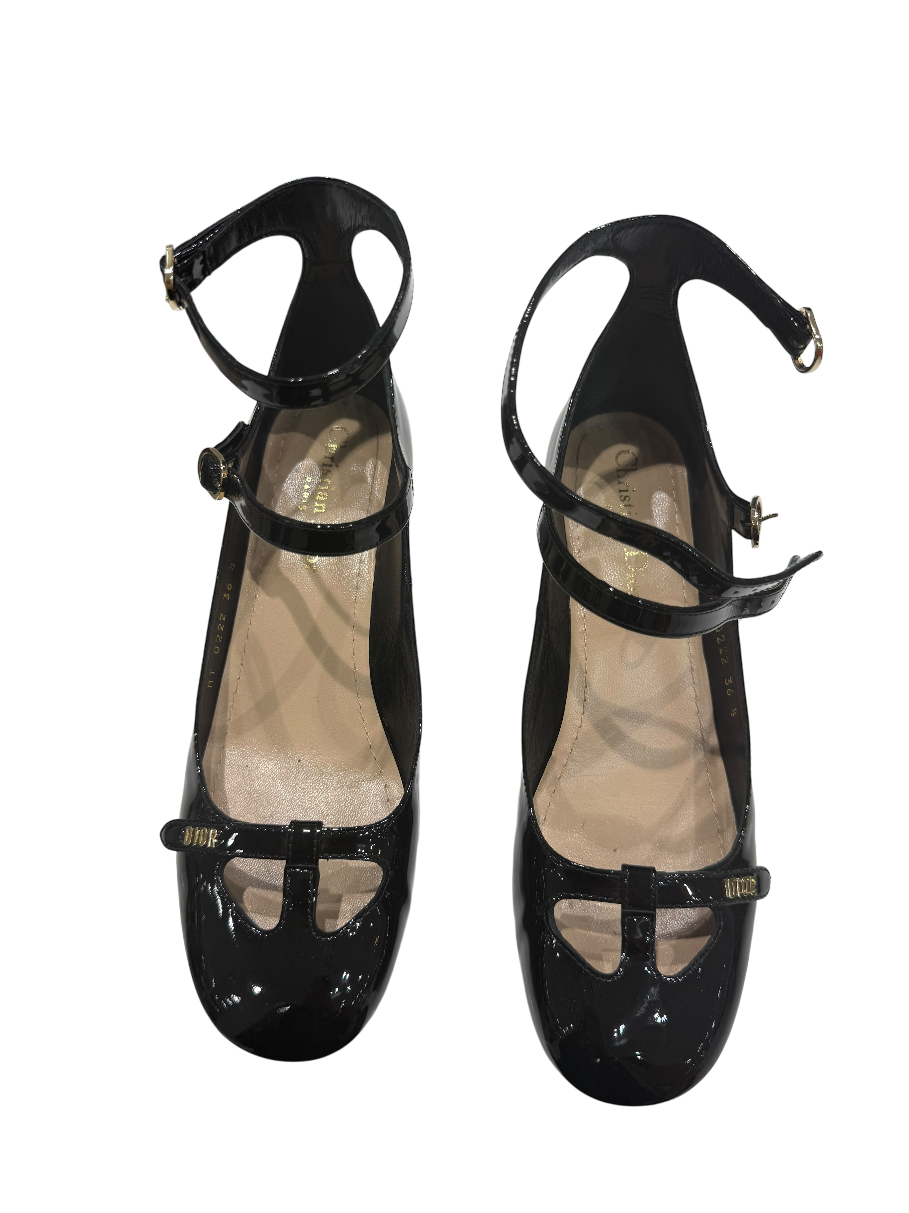 Christian Dior – Babies Aimé T36 ½ En Cuir Vernis Noir | Les Folies d&