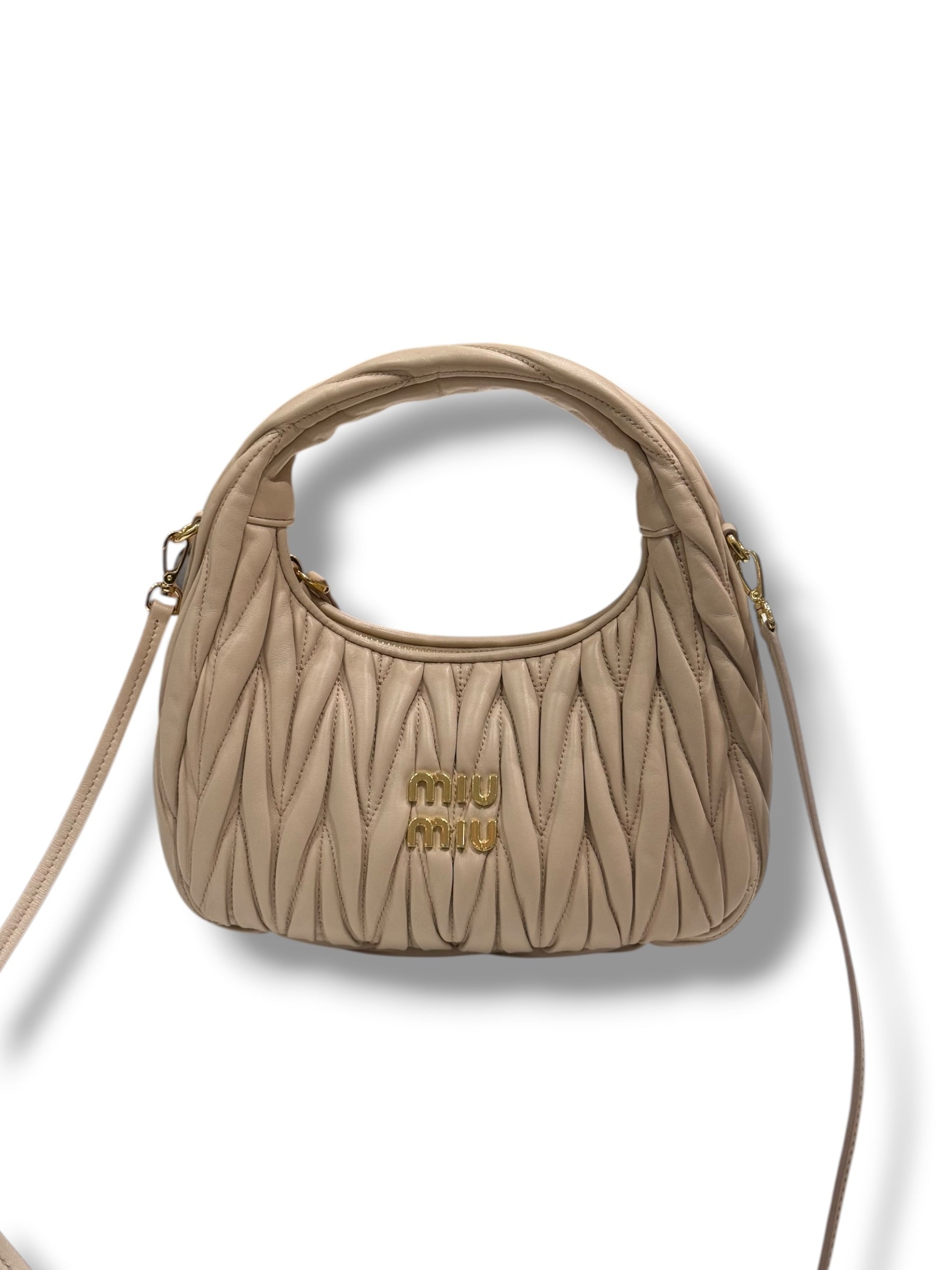 Miu Miu - Sac Wander nude nappa matelassé