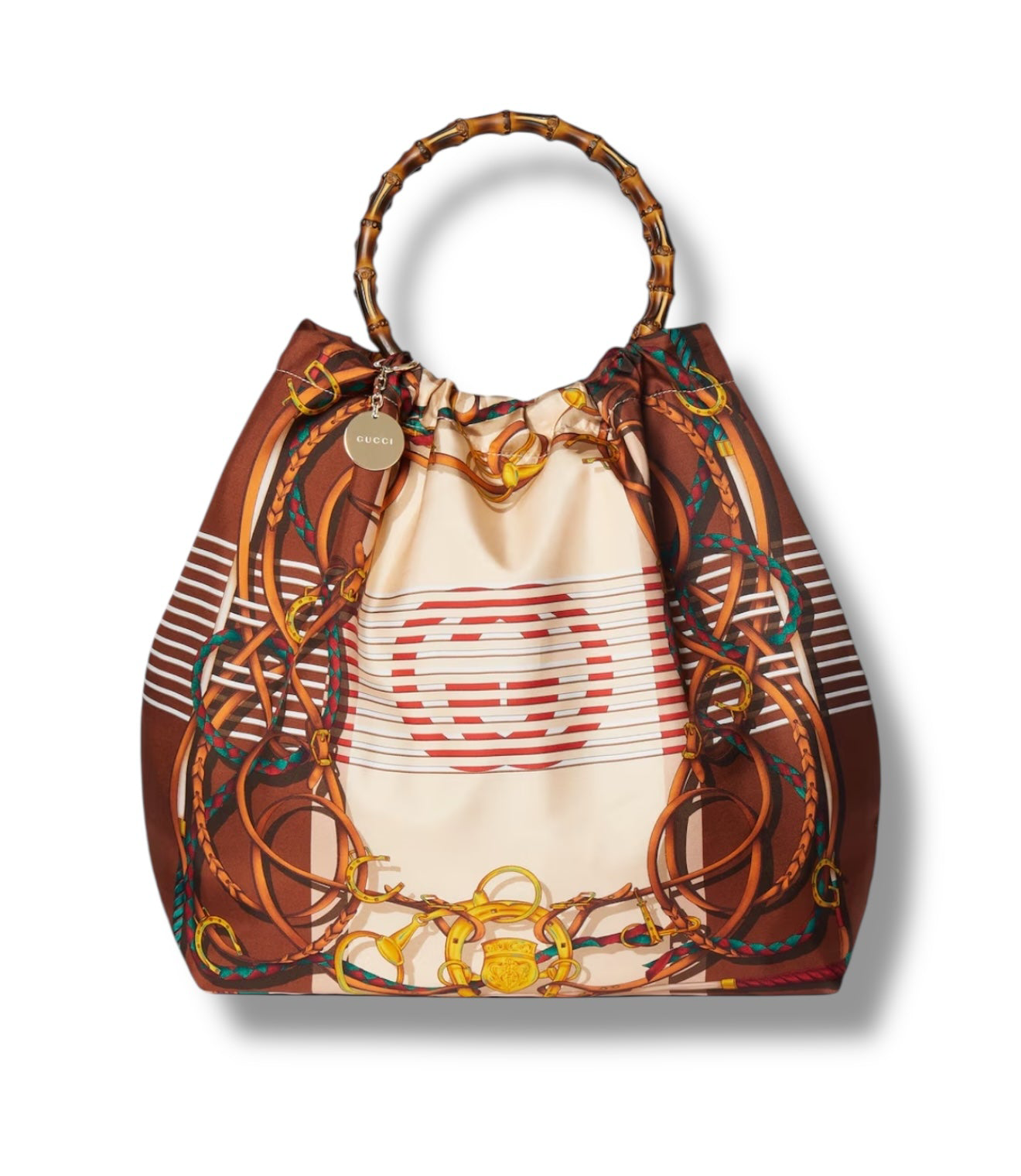 Gucci - Sac Cabas maxi format en soie avec poignée en bambou Édition limitée 2025