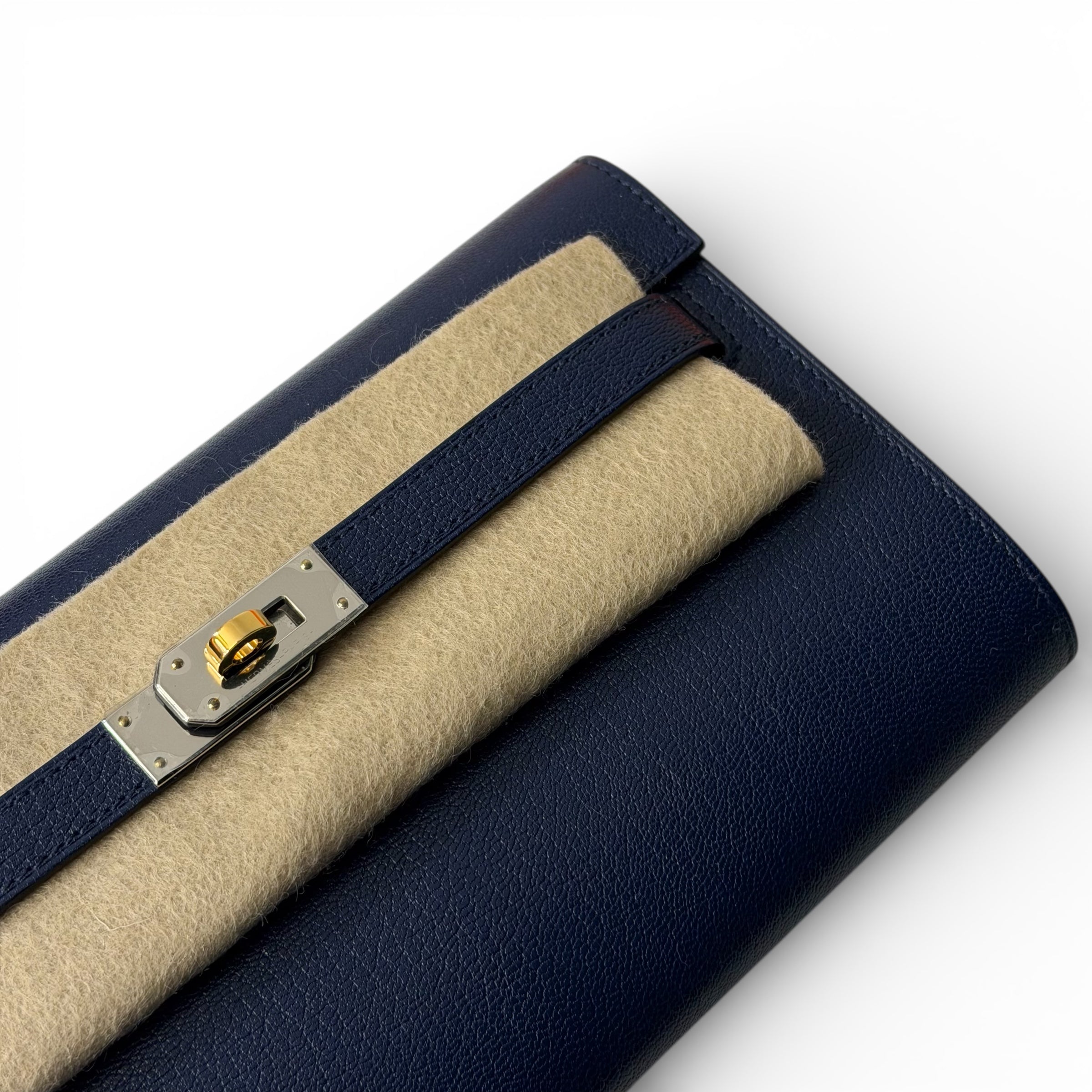 Hermès - Sac pochette Kelly To Go bleu