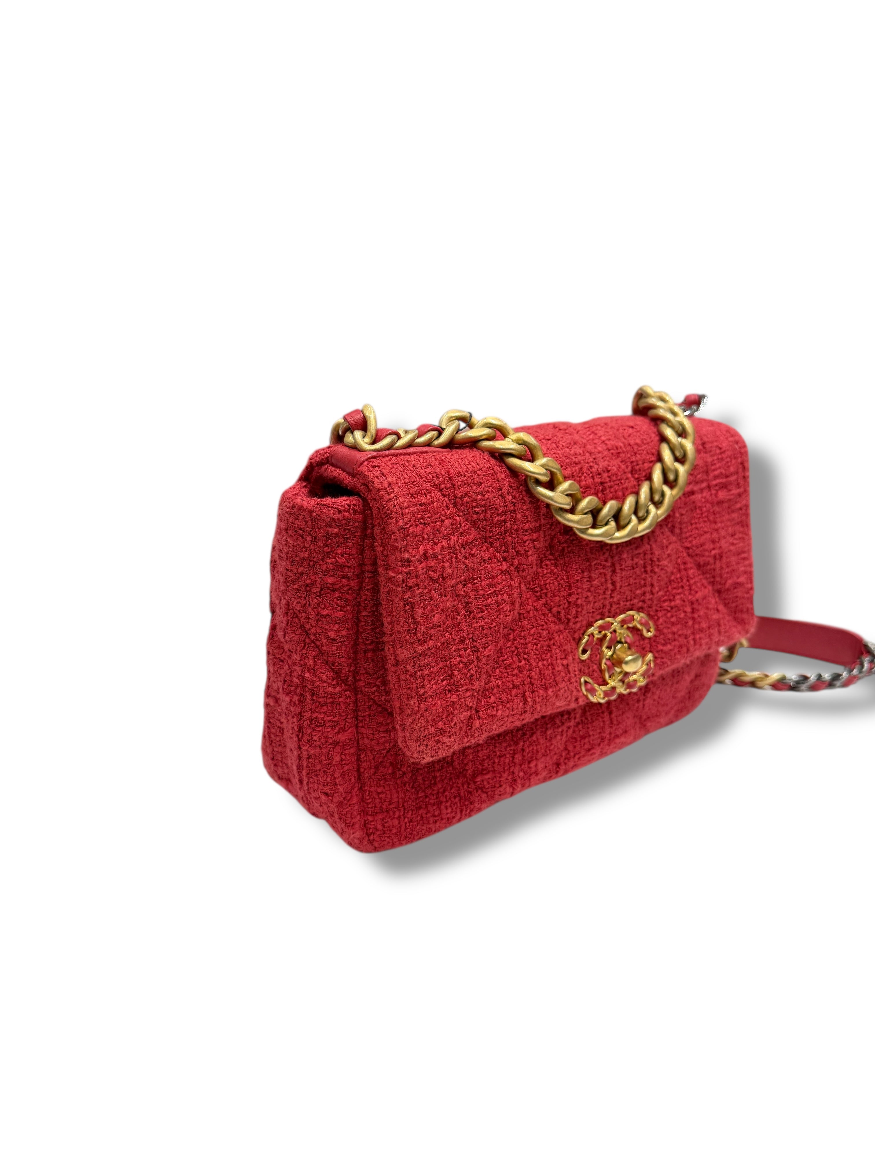 Chanel - Sac 19 PM tweed rouge