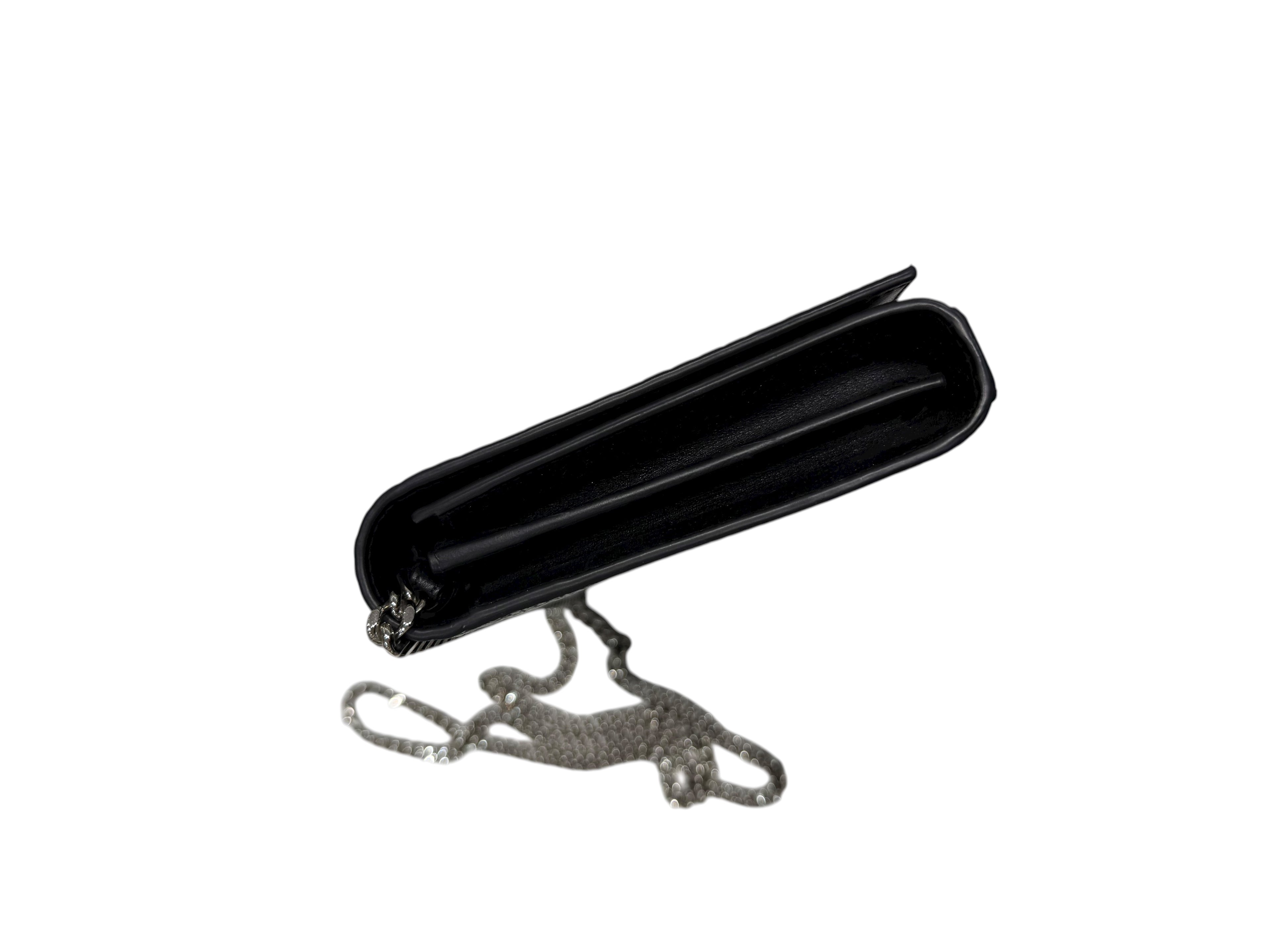 Saint Laurent - Sac pochette Kate embossé crocodile noir