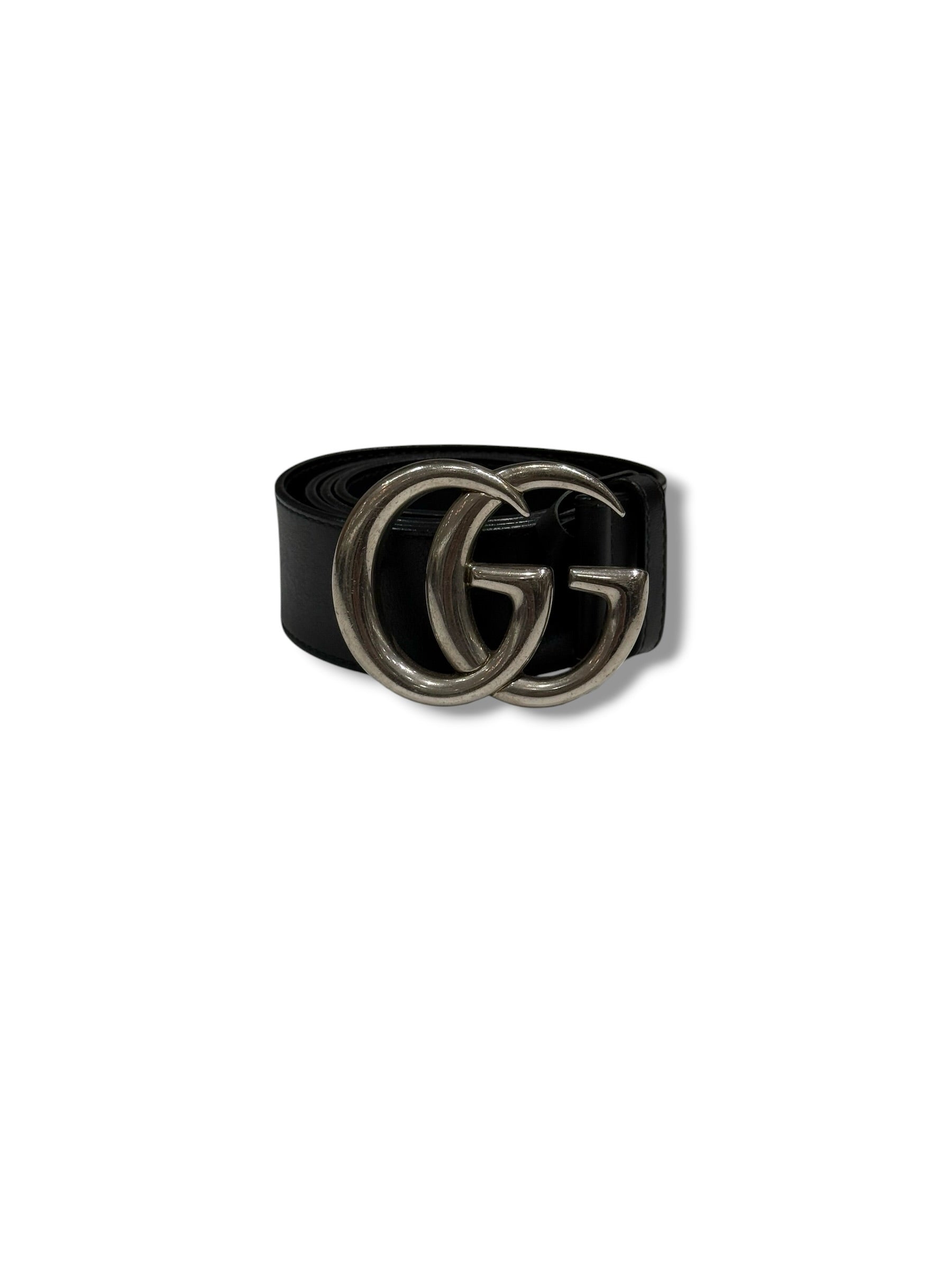 グッチ - GG シルバー&ブラック ベルト サイズ85