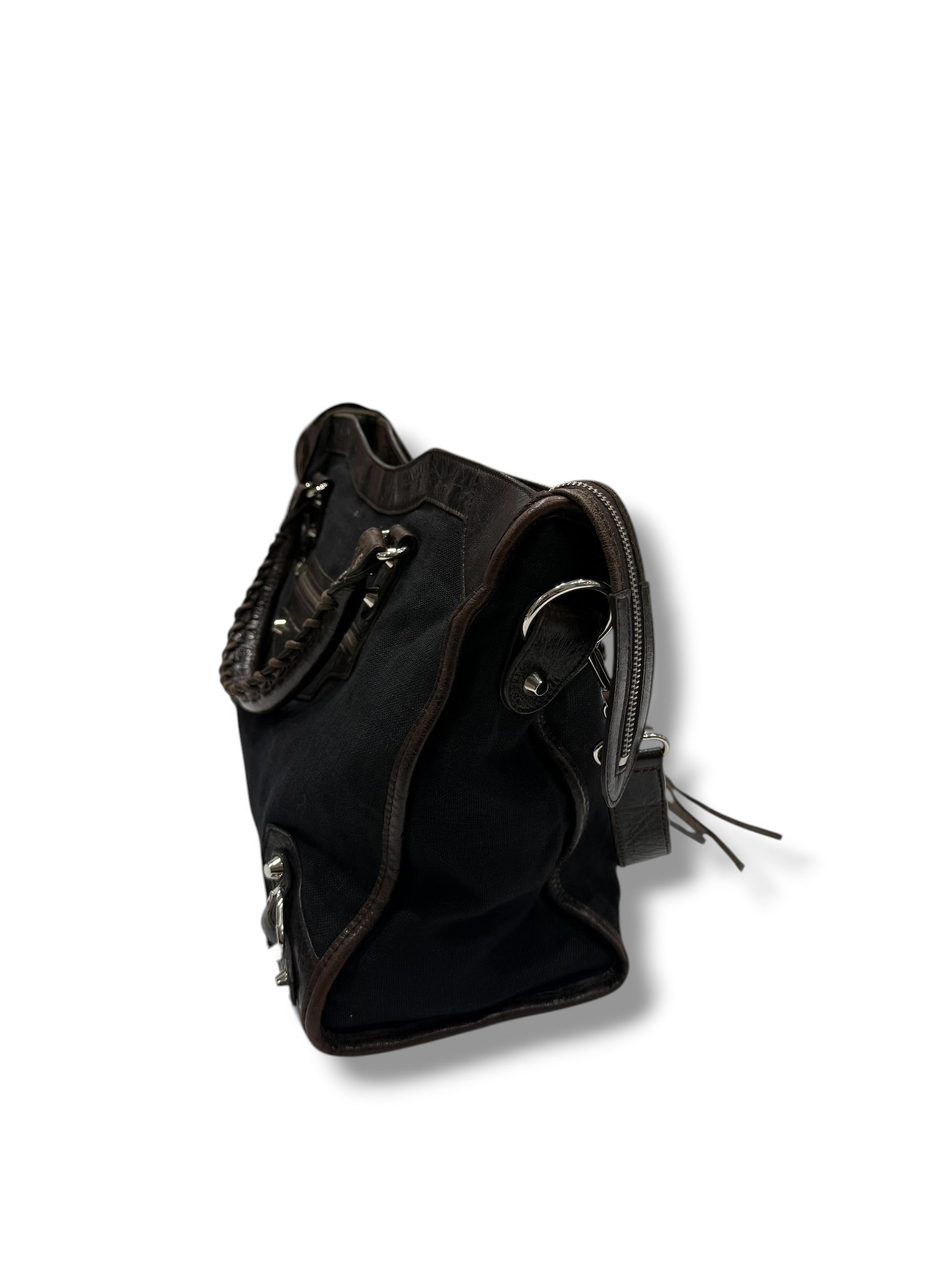 Balenciaga - Sac city avec bandoulière en cuir et toile