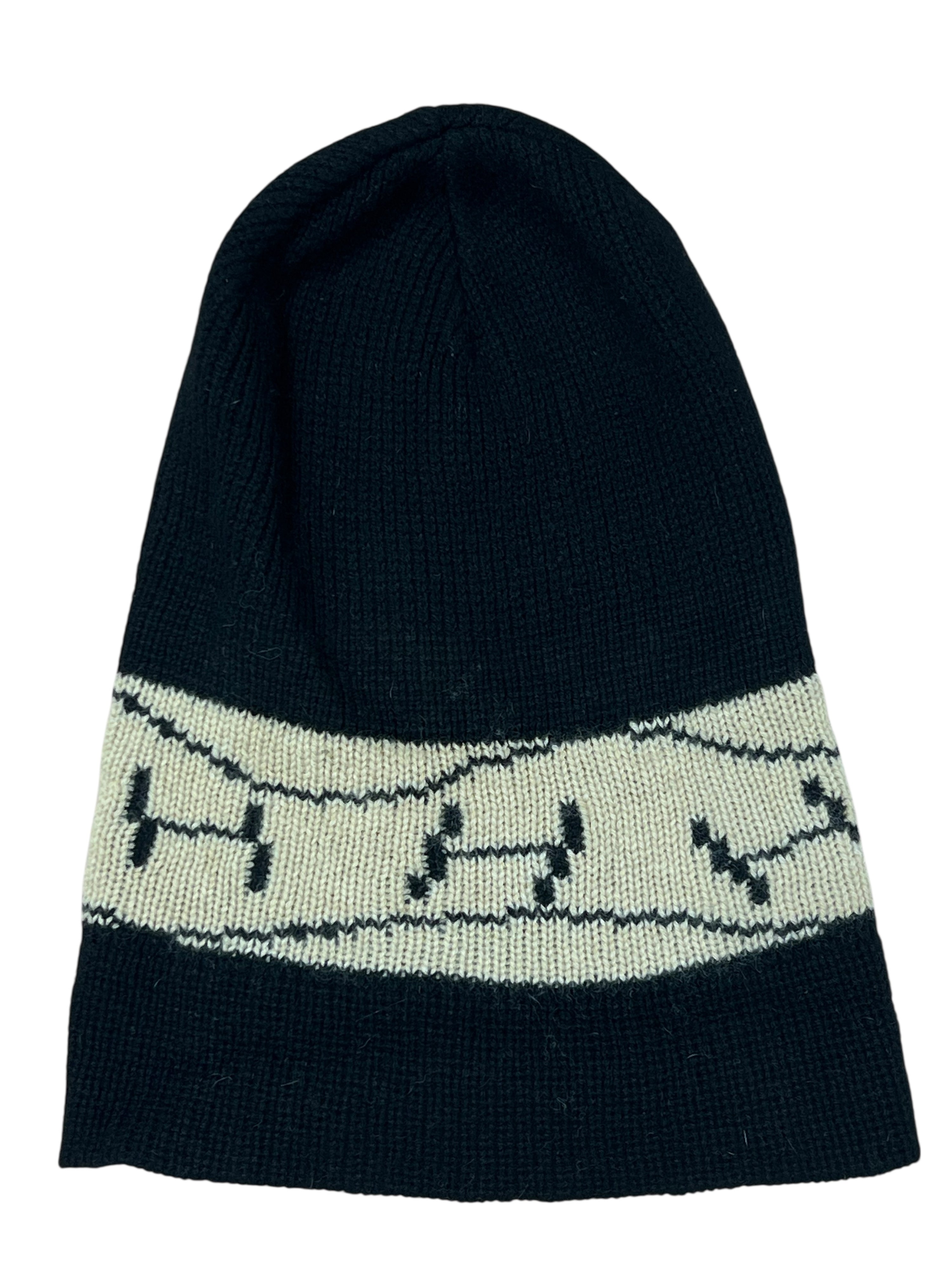 Hermes - bonnet cachemire noir/beige