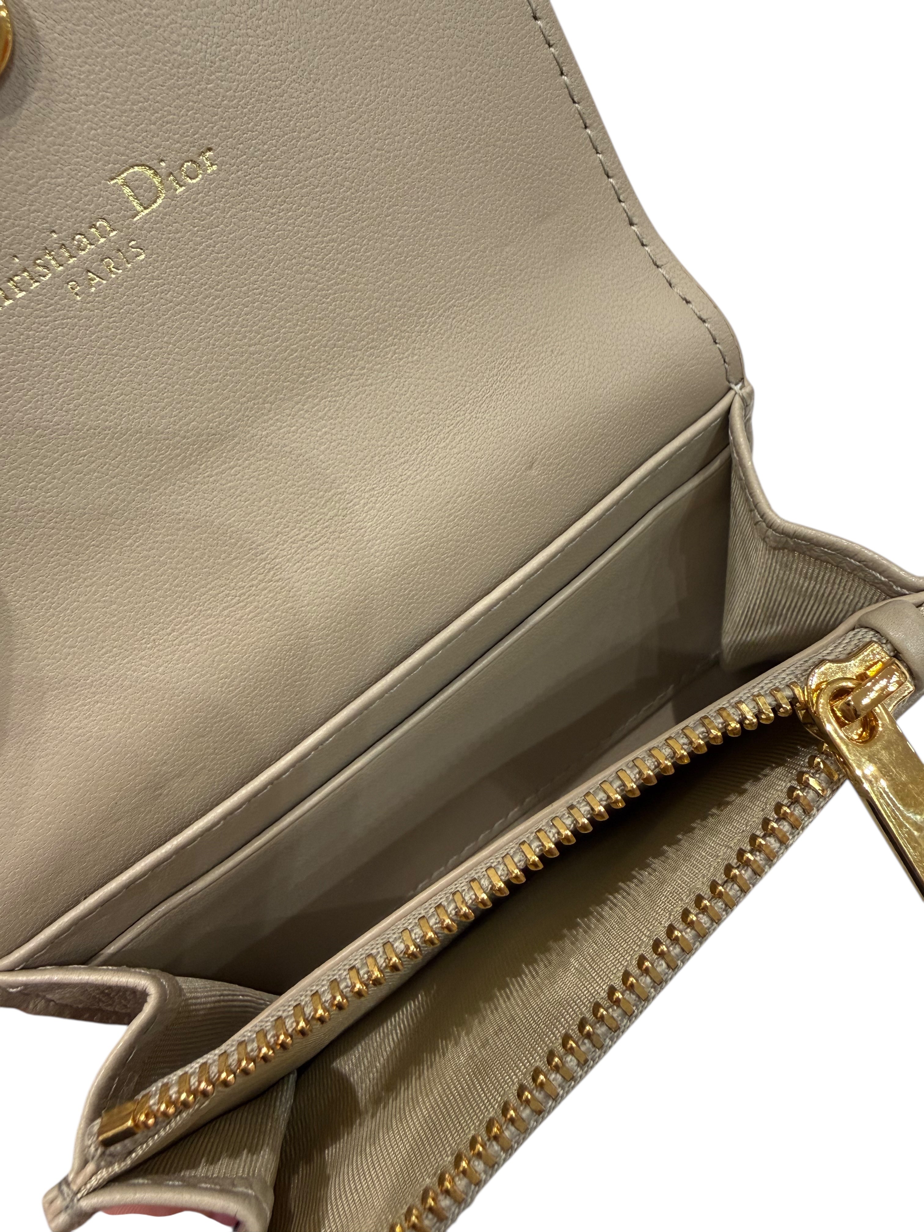 Christian Dior - Porte monnaie cannage beige