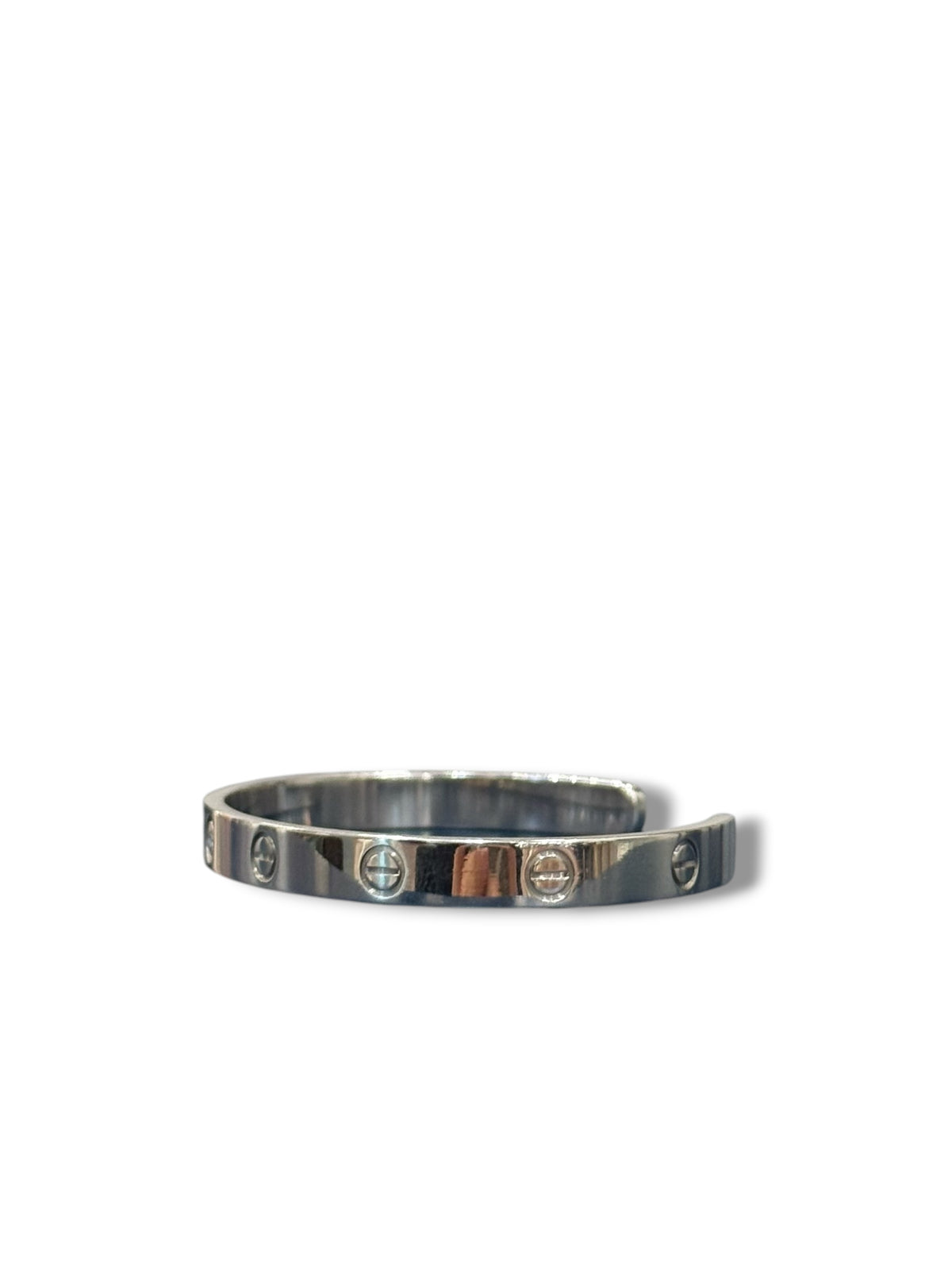 Cartier – Love Halb-Armreif mit 1 Diamanten, Weißgold, Gr. 18