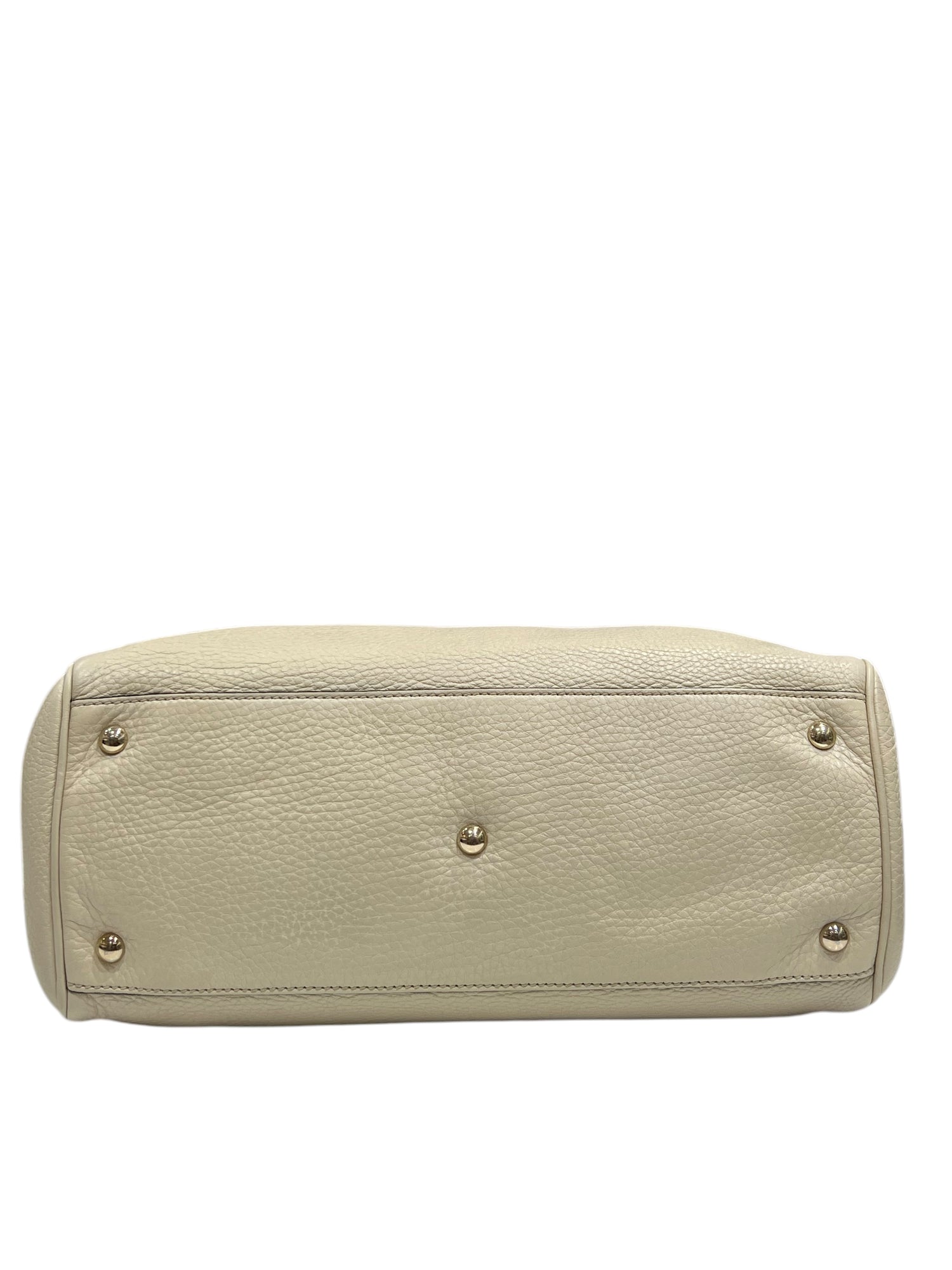 Gucci - sac cabas cuir beige, anses bambou