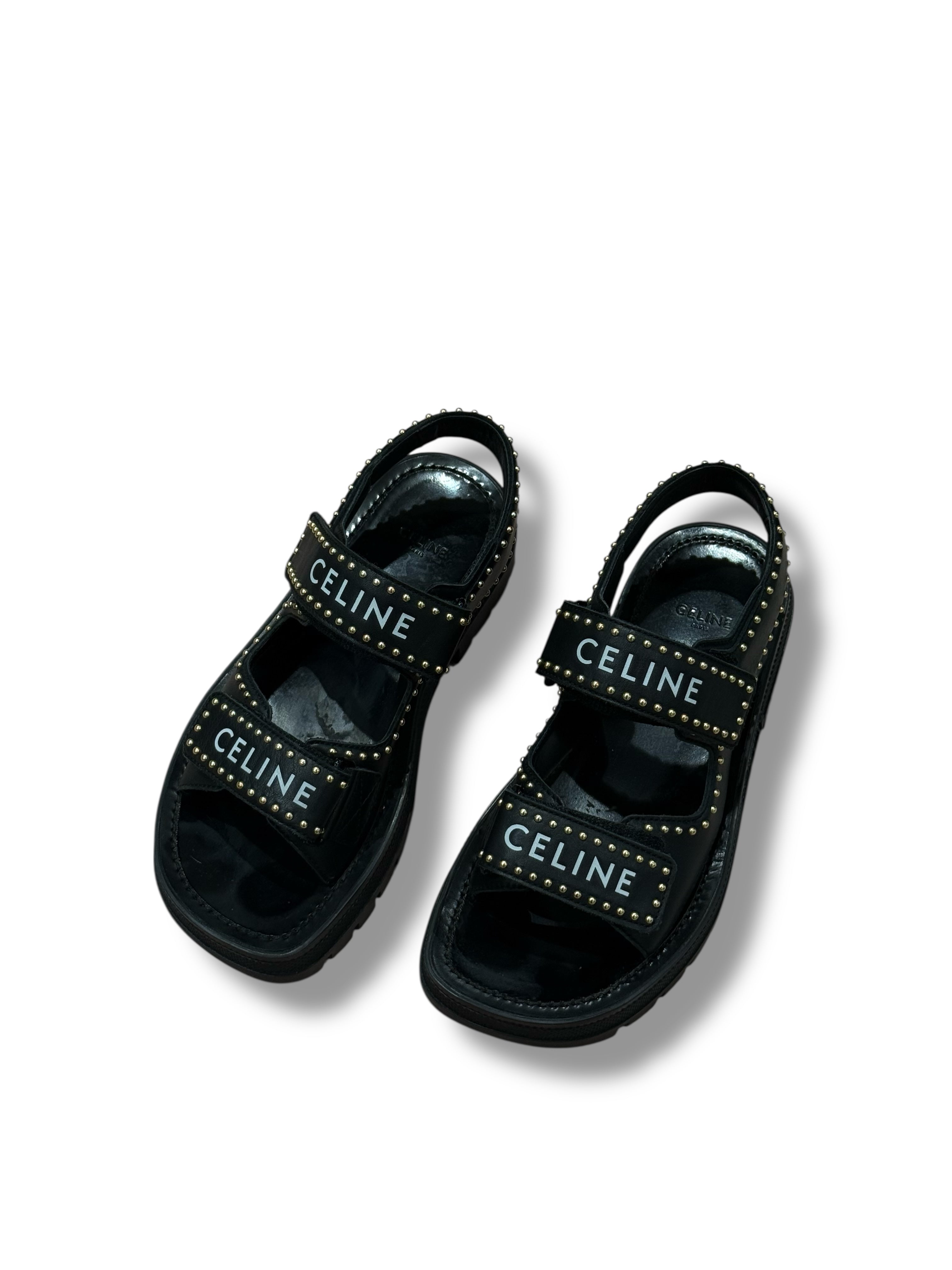 Celine - Sandales Léo noir et clous T36