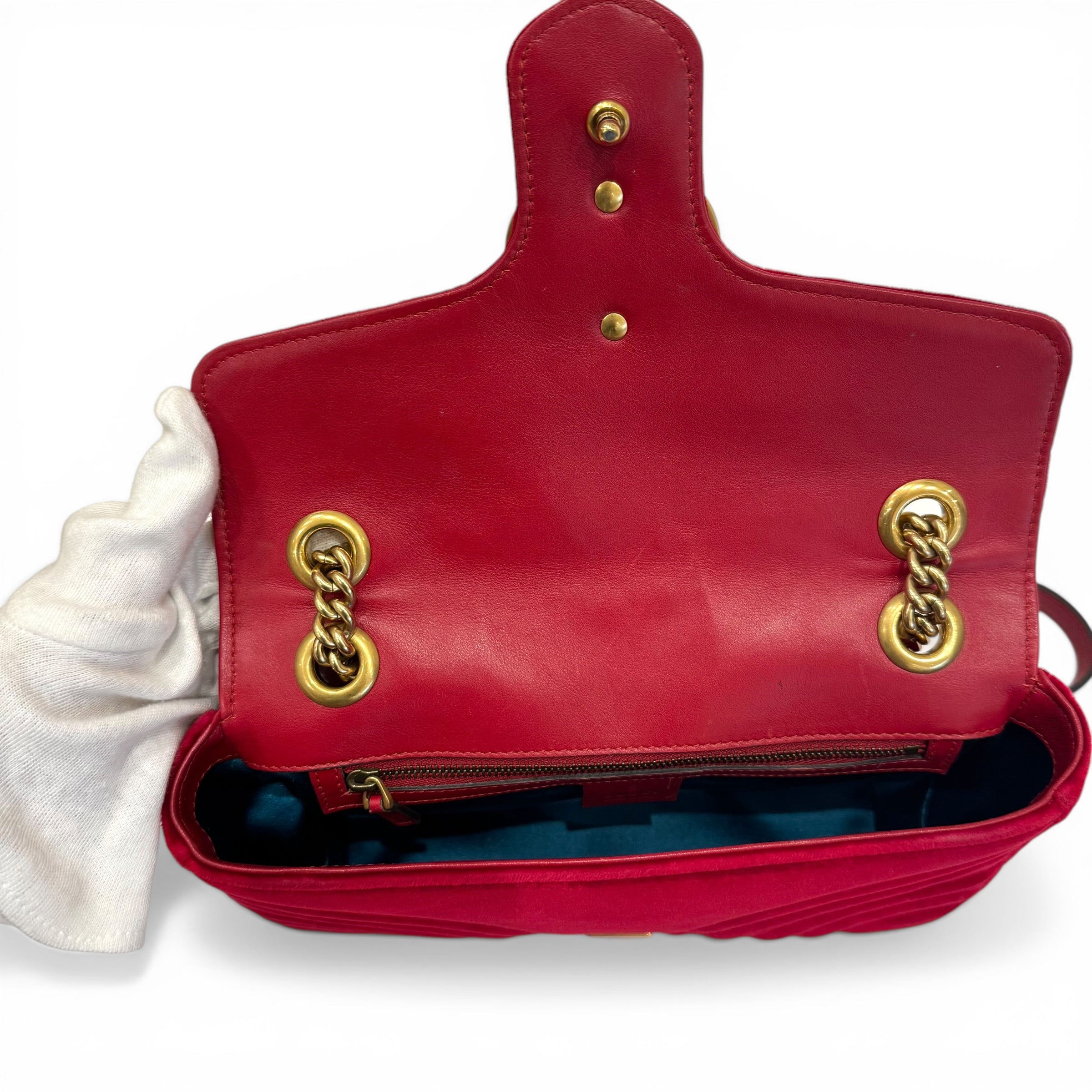 Gucci - Sac Marmont rouge en velours