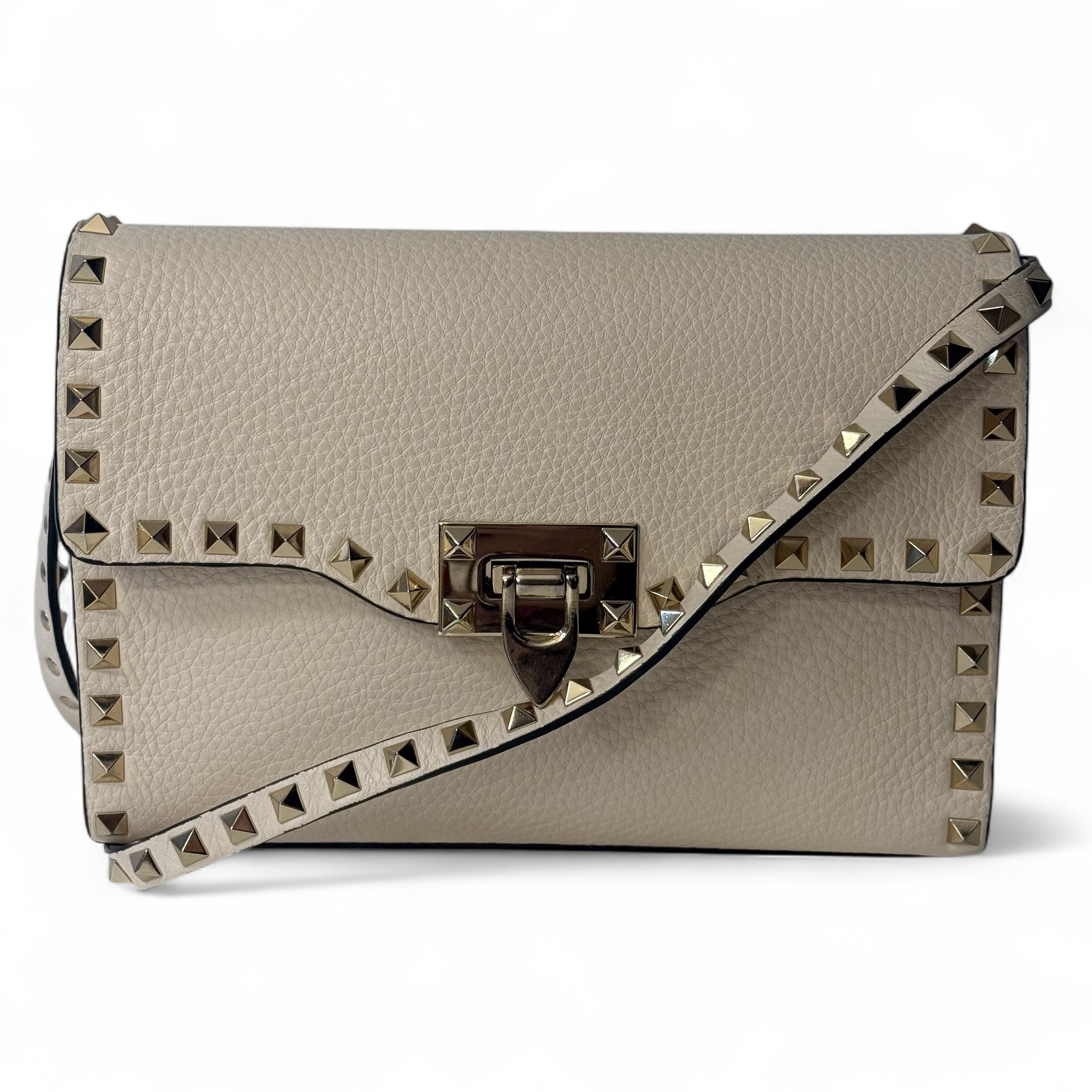 Valentino - Rockstud-Tasche cremefarben