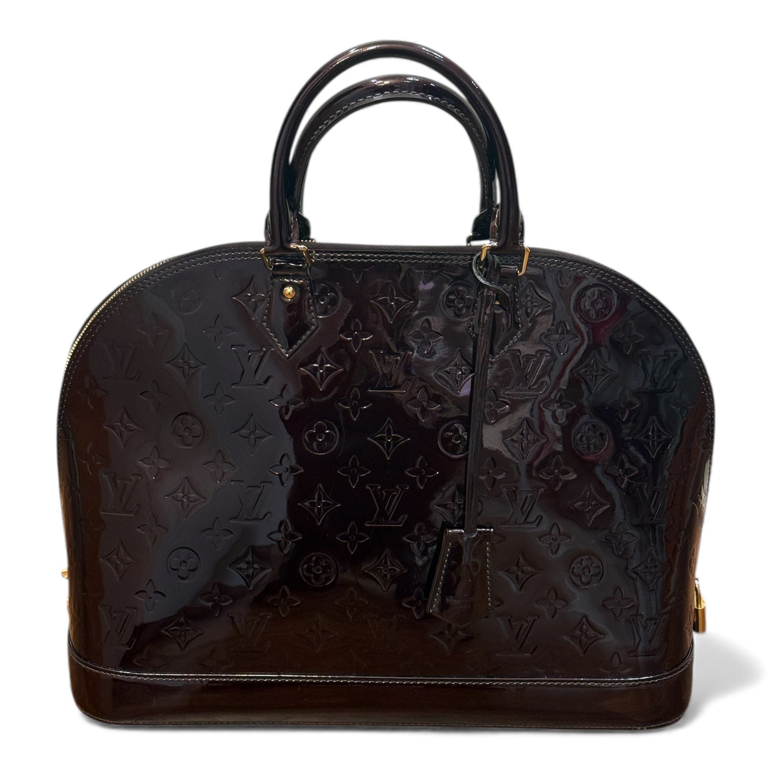 Louis Vuitton - Sac Alma cuir vernis aubergine