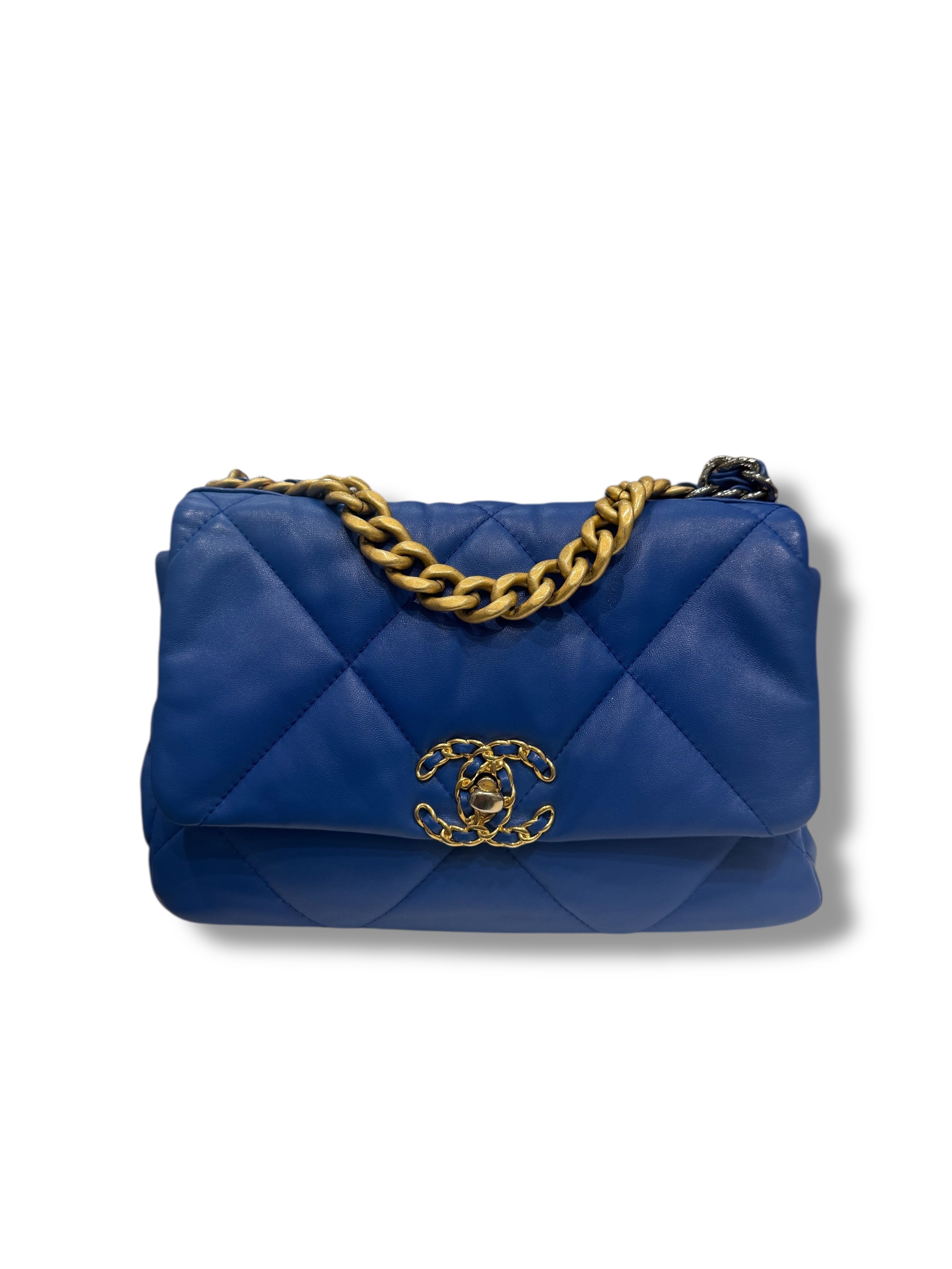Chanel - Sac 19 small bleu électrique