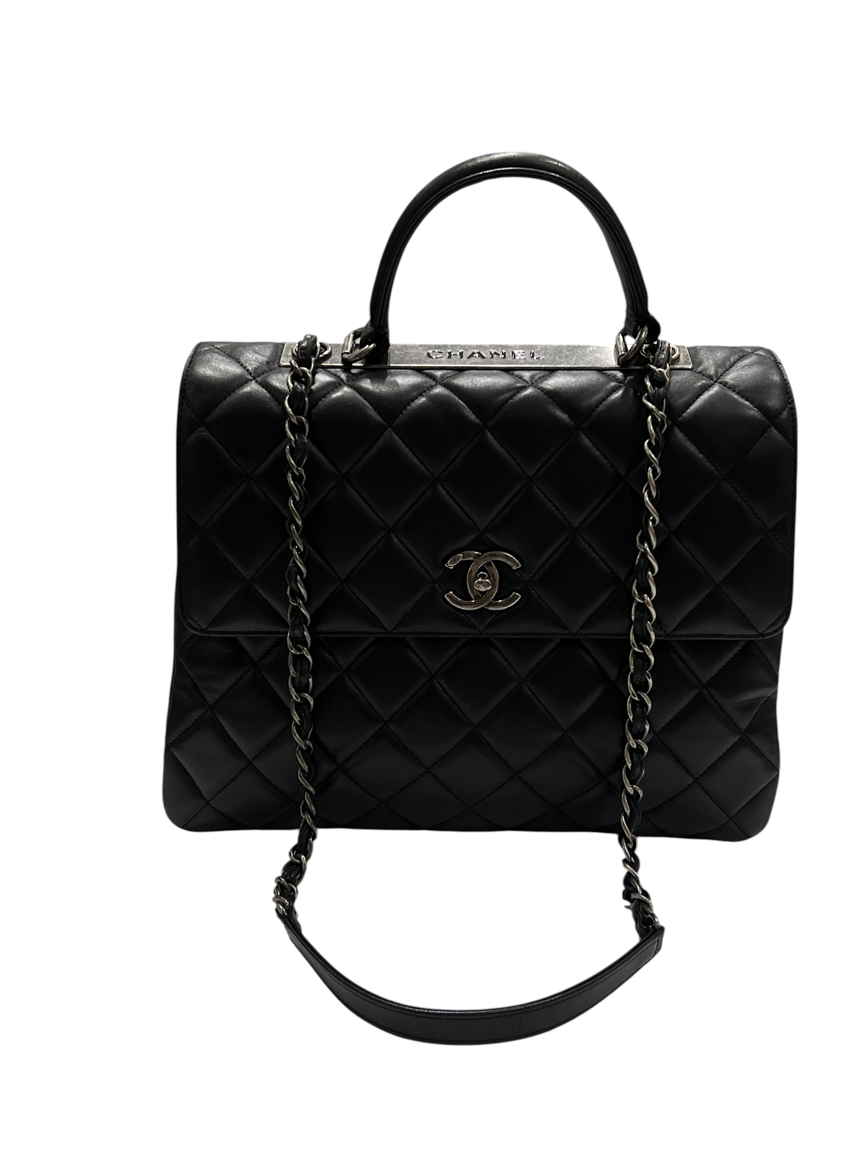 Chanel - sac maxi trendy cuir agneau noir