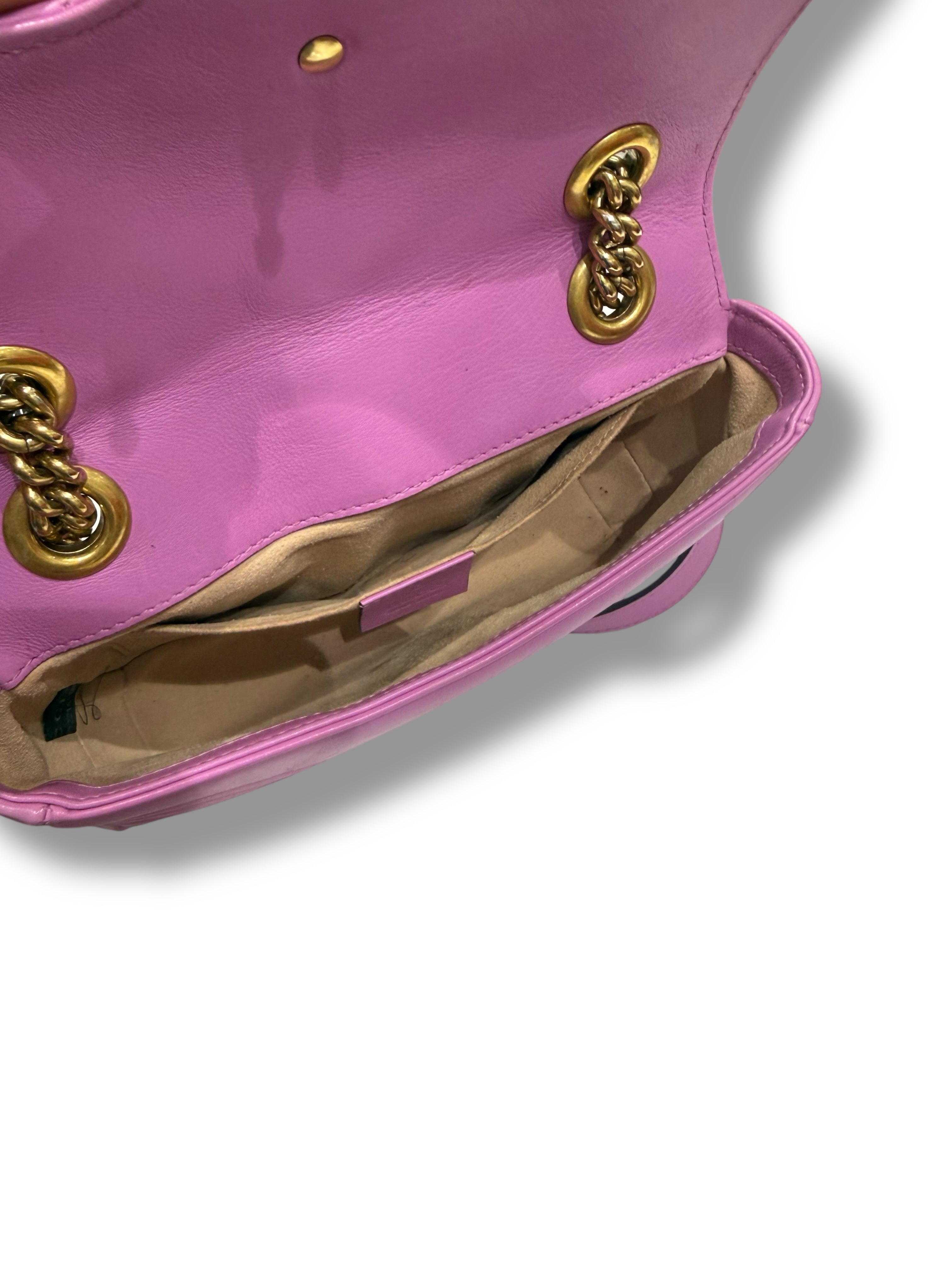 Gucci - sac marmont pm cuir vieux rose