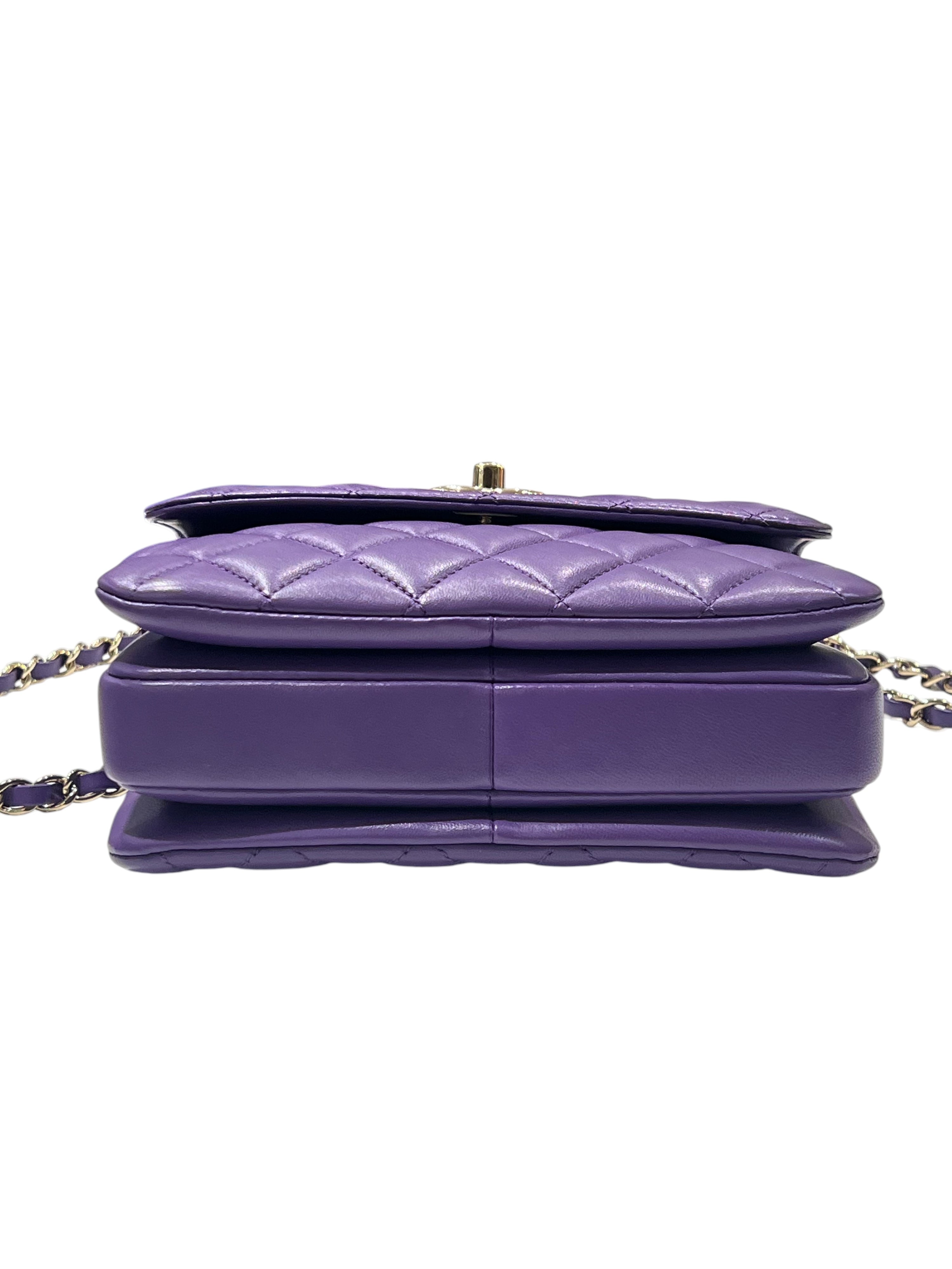 Chanel – Mini-Trendy-Tasche aus violettem Leder