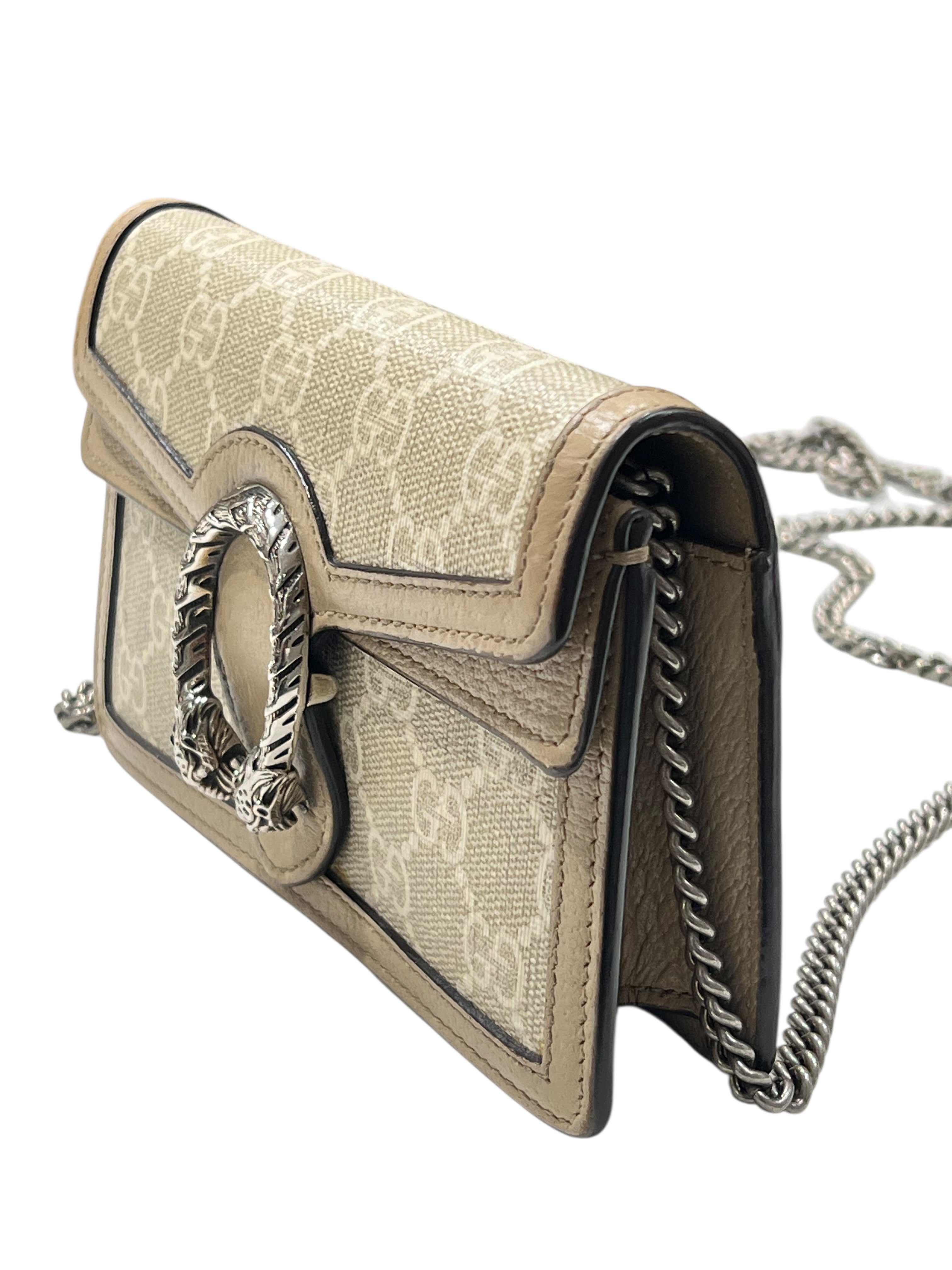 Gucci - sac mini dionysus cuir et toile GG beige