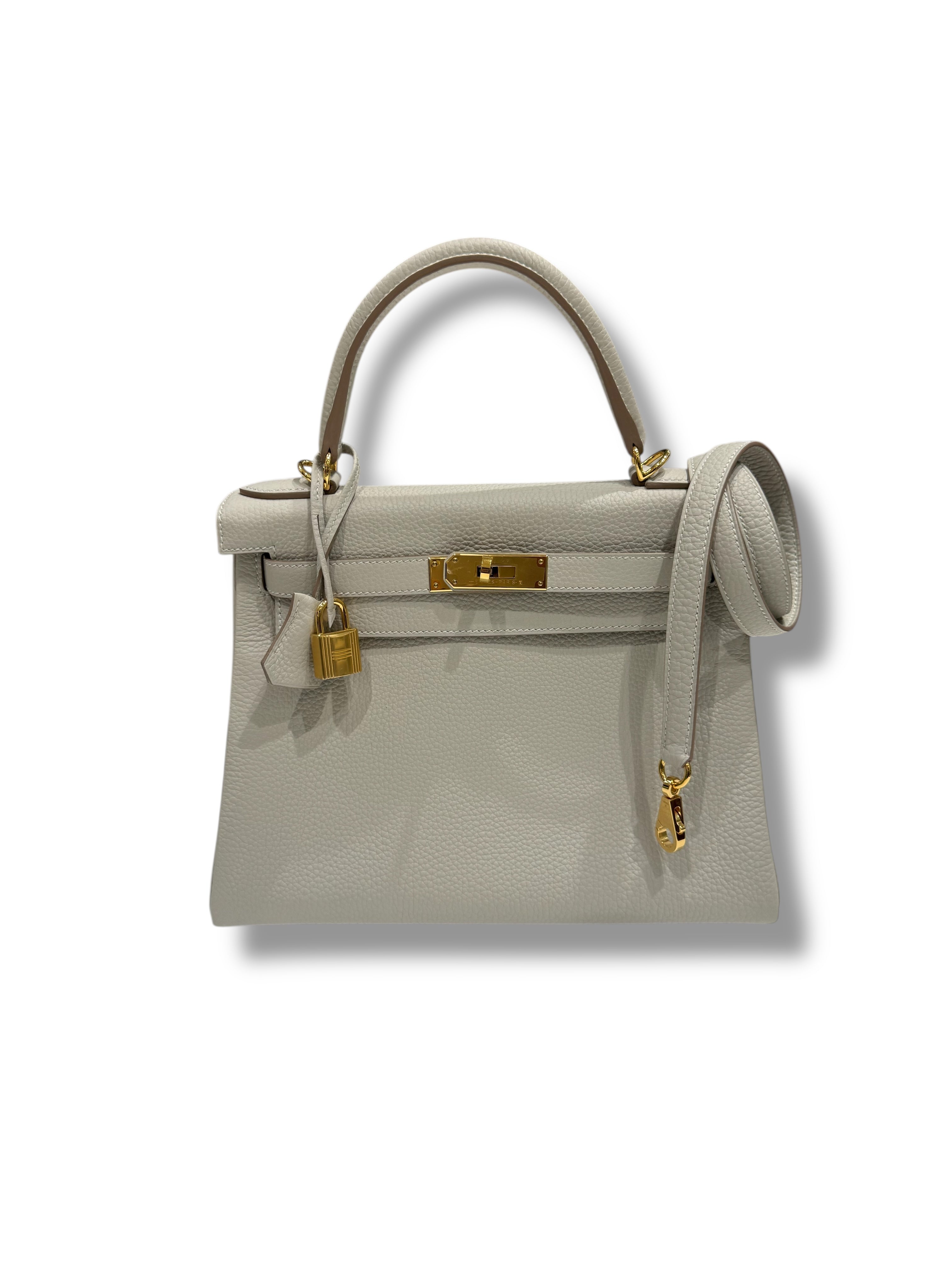 Hermès - Sac Kelly 28 Gris perle GHW