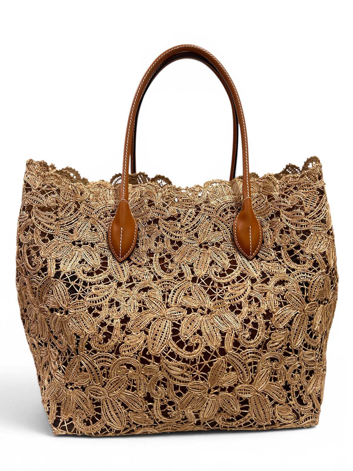 Ermano Scervino - Cabas en raphia et cuir