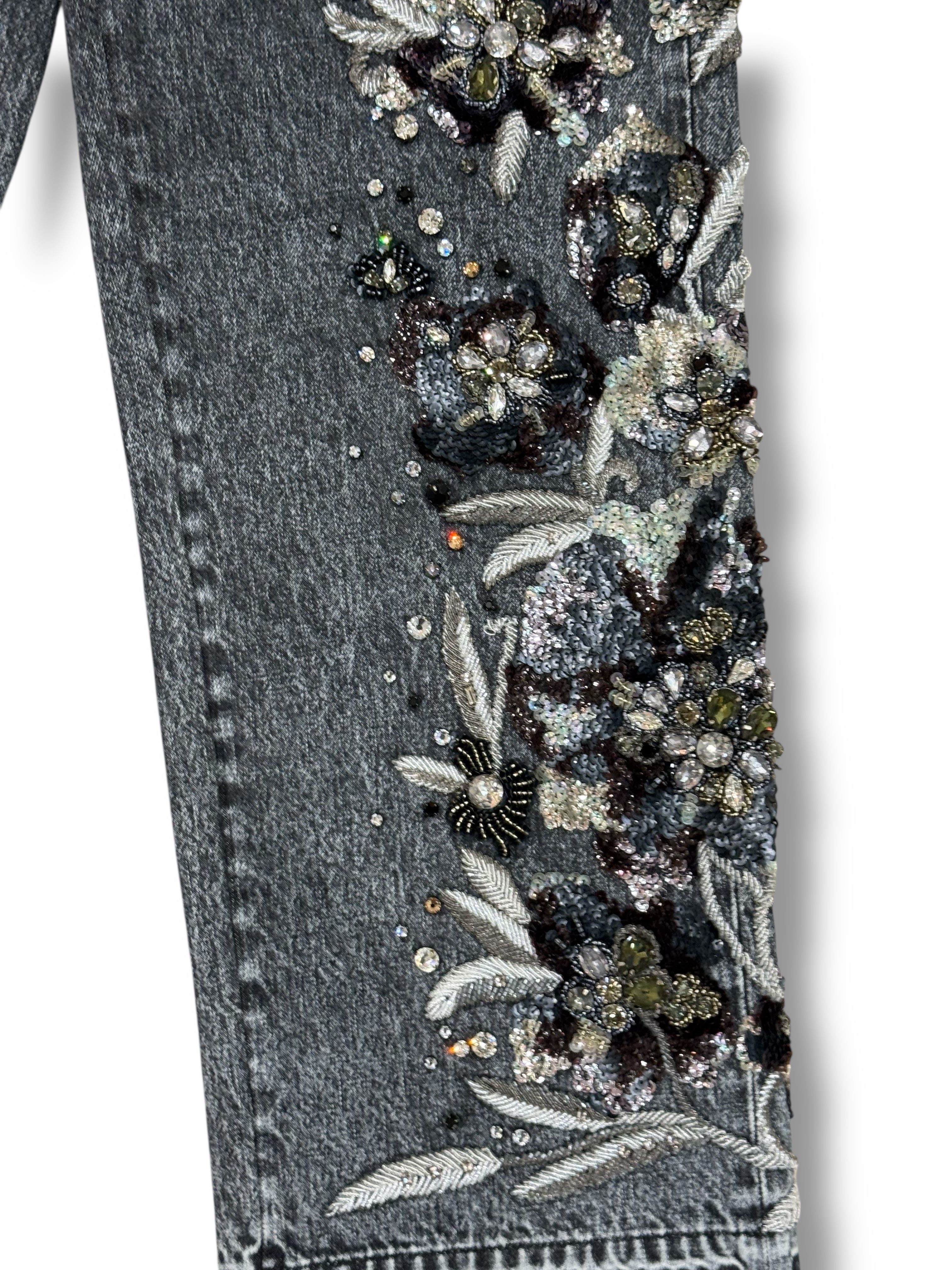 Gucci - Pantalon en denim orné de bijoux GUCCI