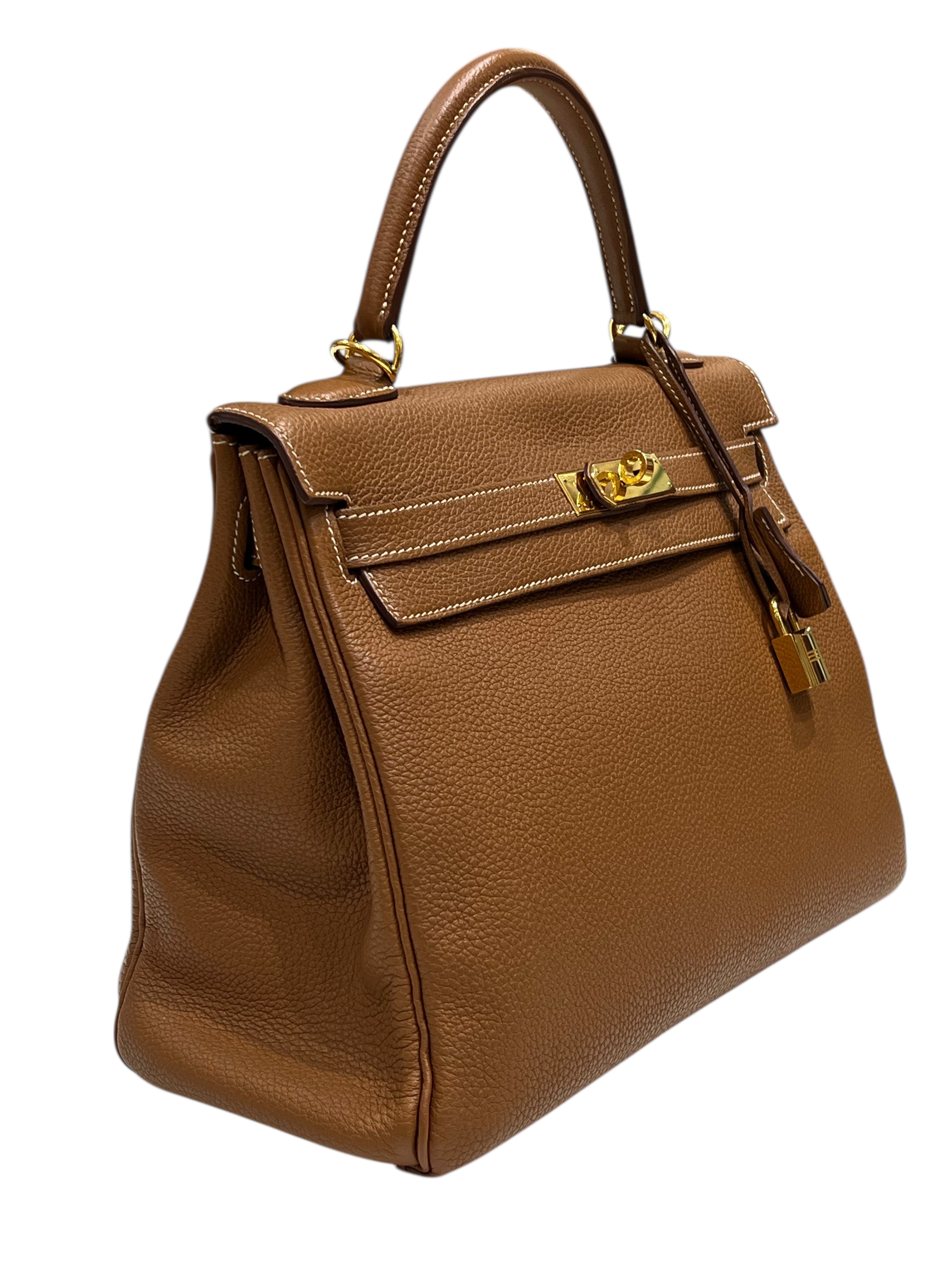 Hermès - sac Kelly 32 cuir Togo Gold GHW
