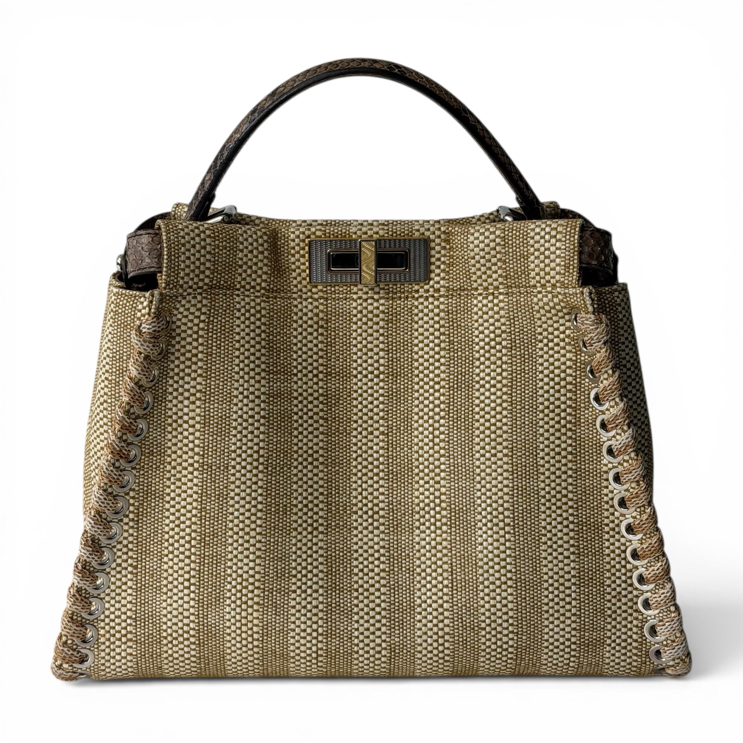 Fendi Sac Peekaboo Raphia et Python | Les Folies d’Eugénie