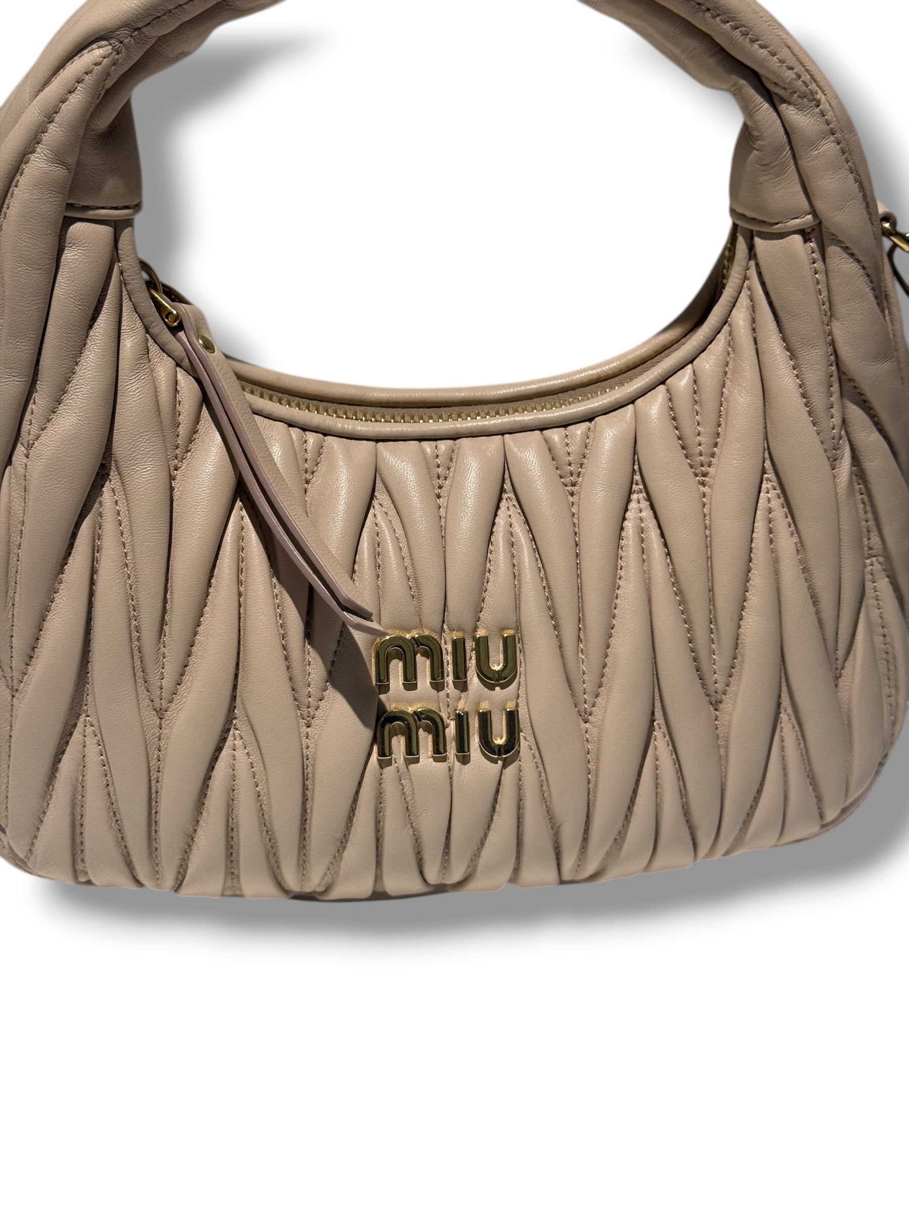 Miu Miu - Sac Wander nude nappa matelassé
